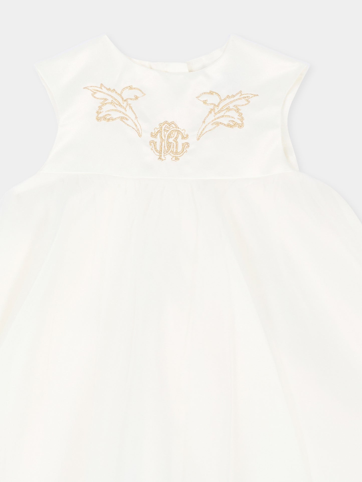 Abito elegante avorio per neonata,Roberto Cavalli Kids,CLA26054VE AVORIO_C.C