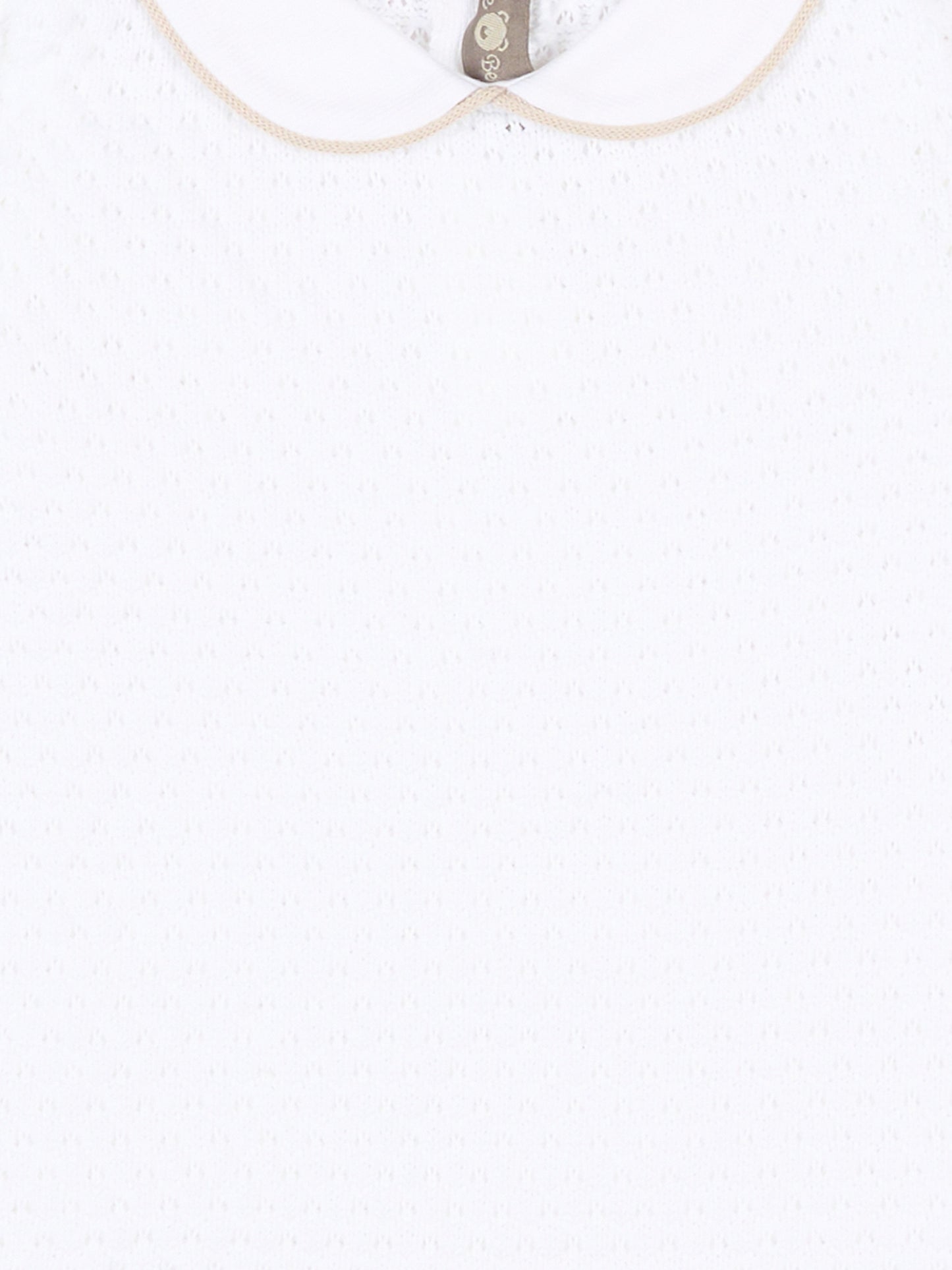 Pagliaccetto bianco per neonati traforato,Little Bear,3114 BIANCO/CORDA