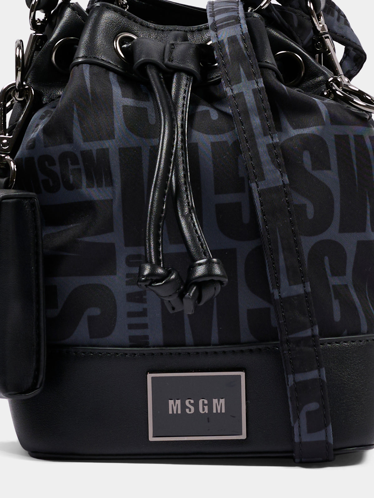 Borsa nera per bambina con logo,Msgm Kids,F6MSJGBA177 110