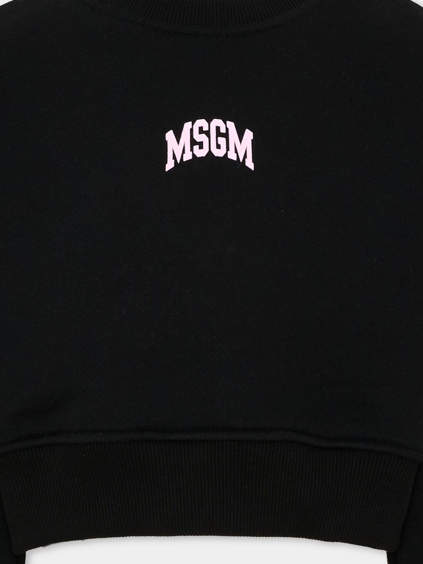 Felpa nera per bambina con logo,Msgm Kids,F6MSJGSW030 110