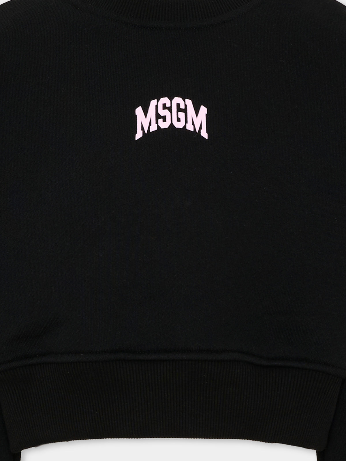 Felpa nera per bambina con logo,Msgm Kids,F6MSJGSW030 110