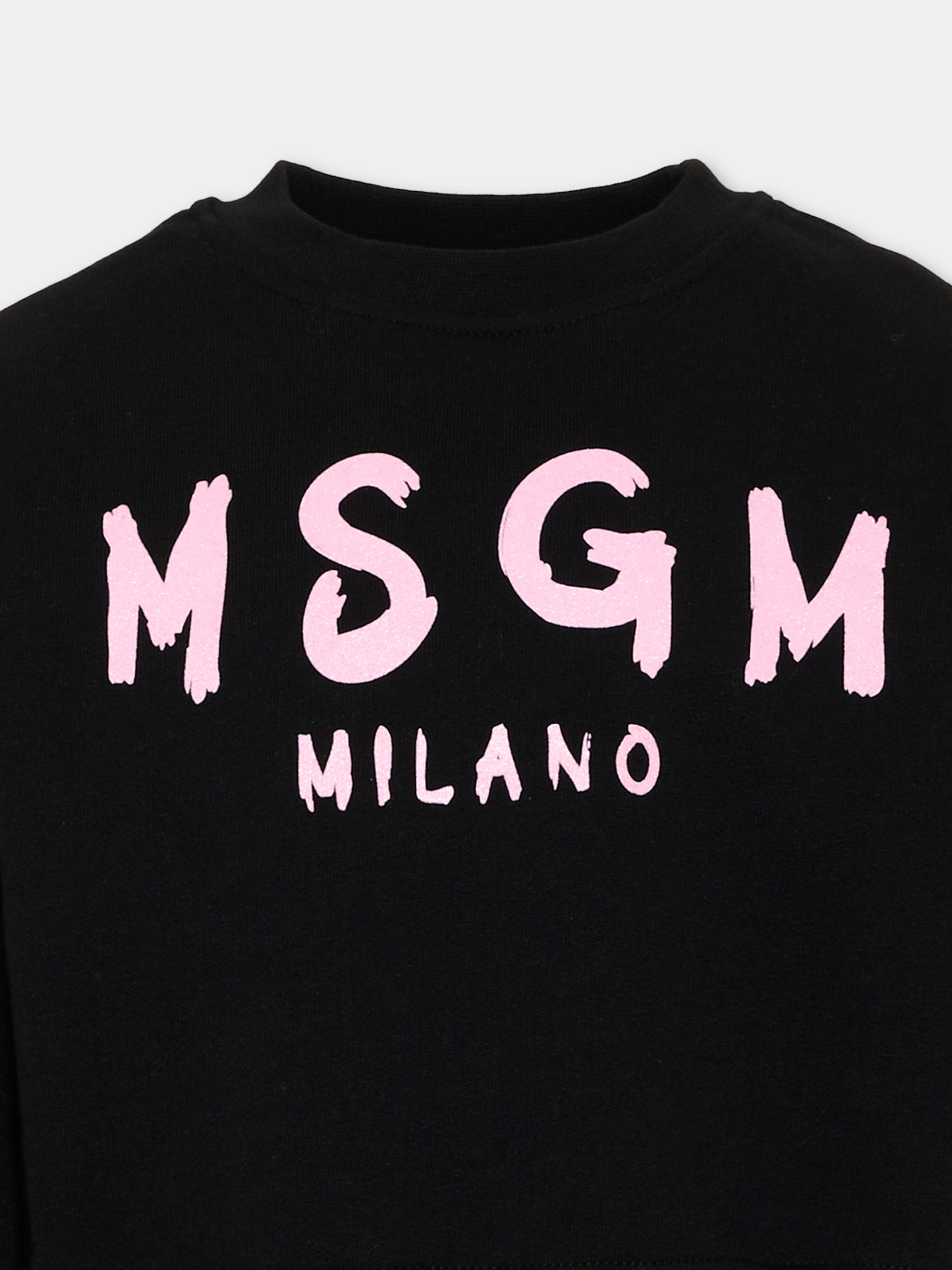 Felpa mera per bambina con logo,Msgm Kids,F6MSJGSW047 MS092