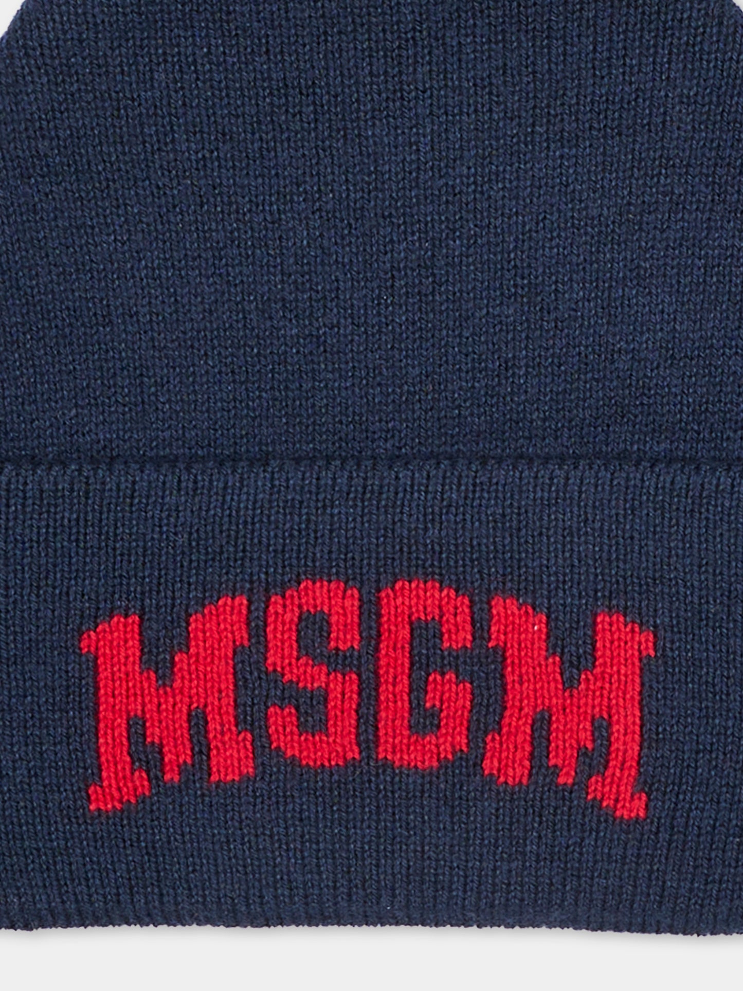 Berretto blu per bambini con logo,Msgm Kids,F6MSJUHT029 MS032