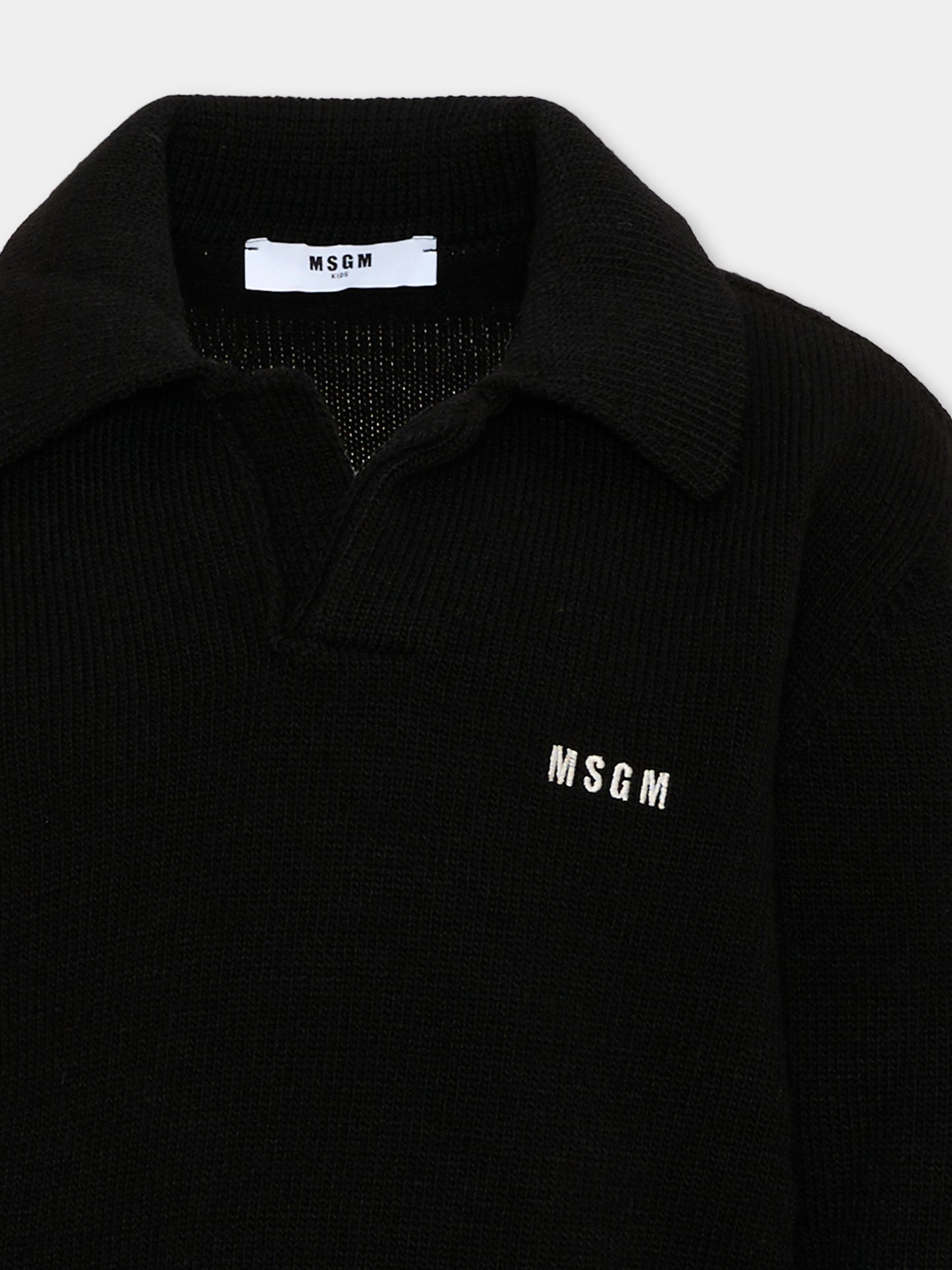 Maglione nero per bambini con logo,Msgm Kids,F6MSJUJP326 110