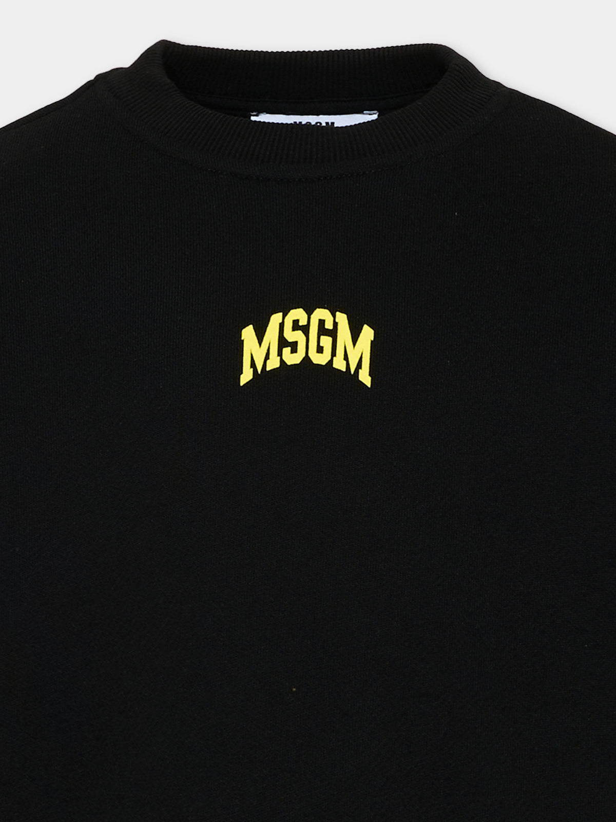 Felpa nera per bambini con logo,Msgm Kids,F6MSJUSW026 110