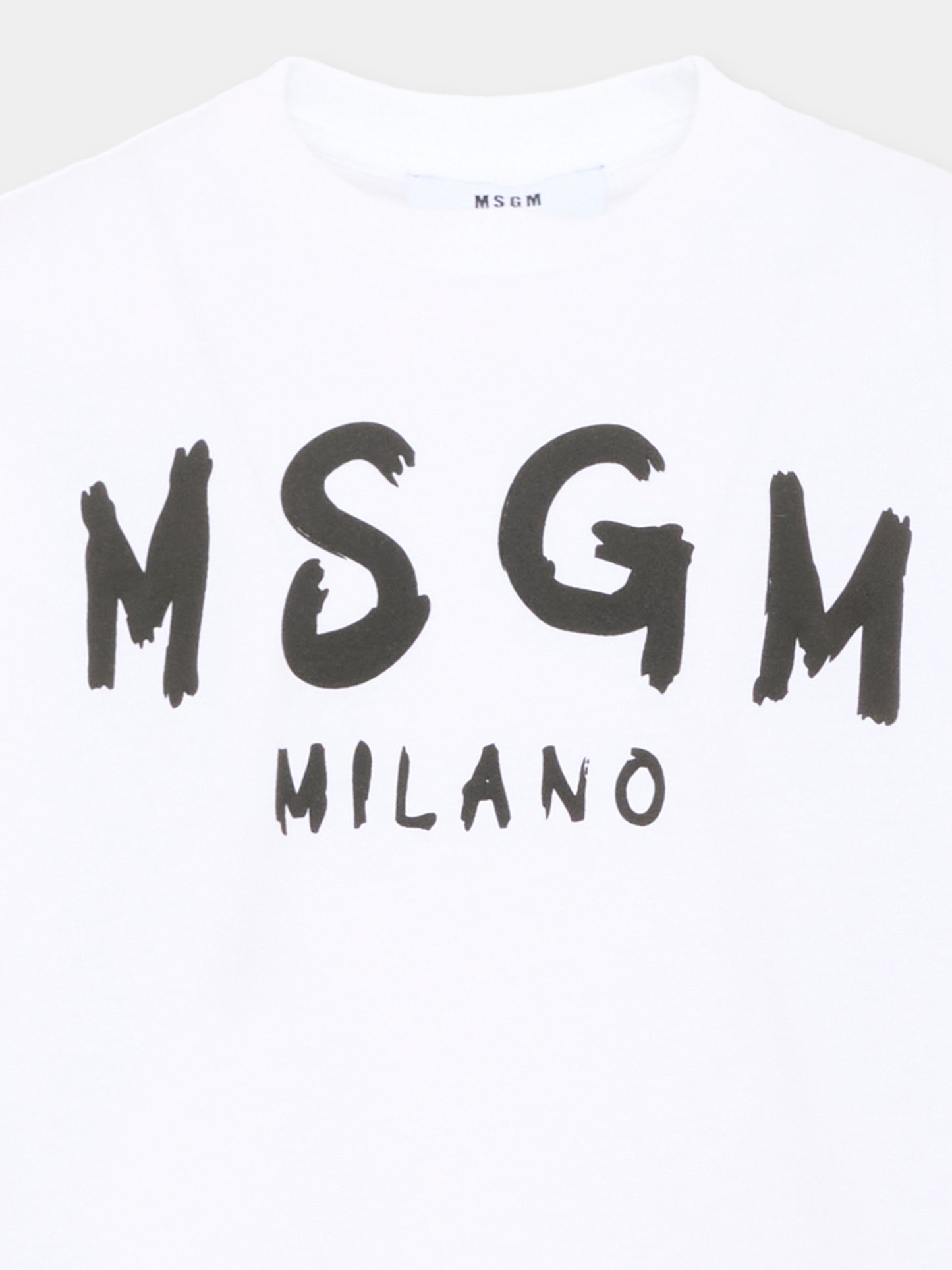 T-shirt bianca per bambini con logo,Msgm Kids,F6MSJUTH012 001