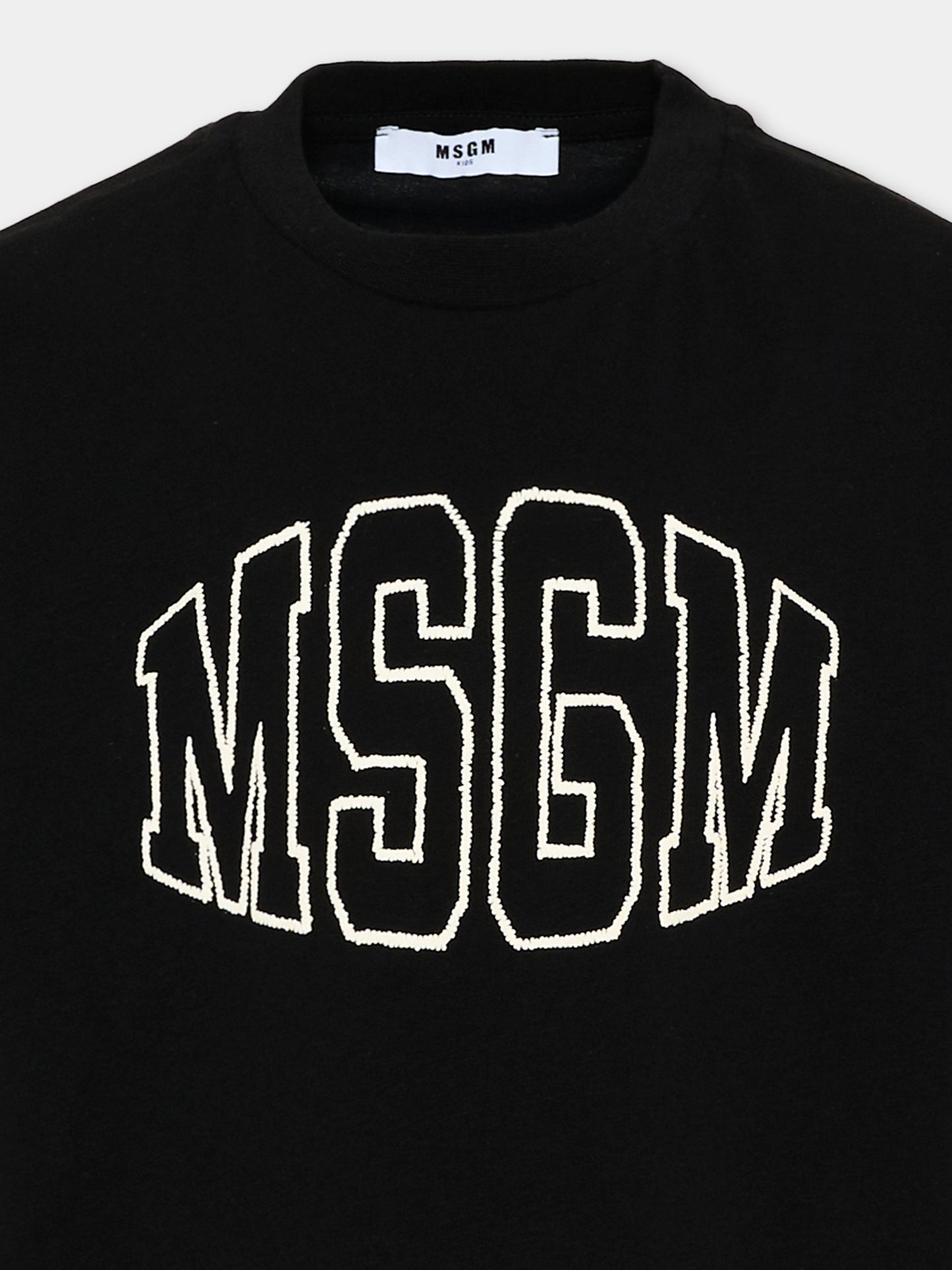 T-Shirt nera MSGM per bambini con logo,Msgm Kids,F6MSJUTH038 110