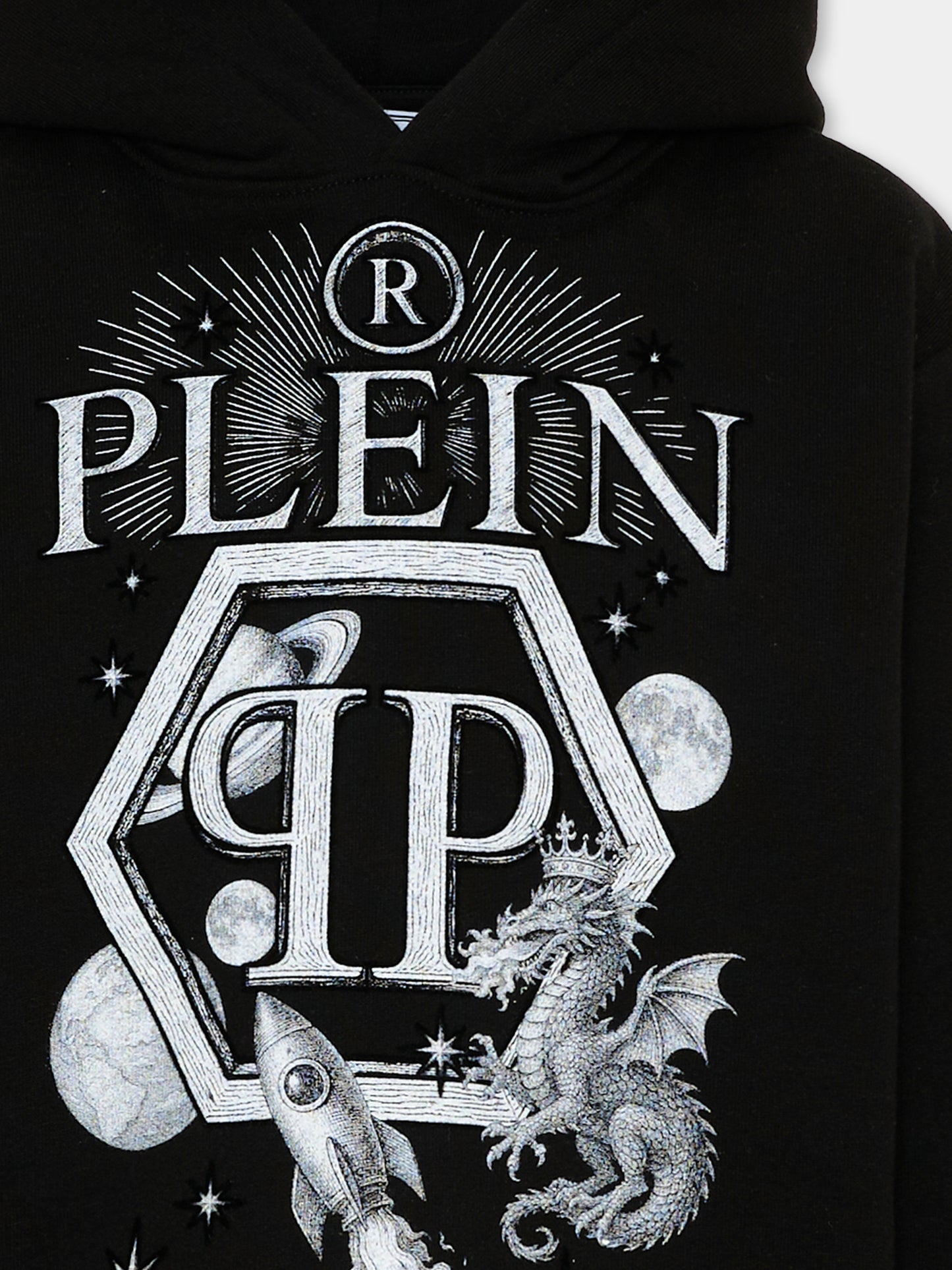 Felpa nera per bambino con logo,Philipp Plein Junior,F6PHJBHS122 110