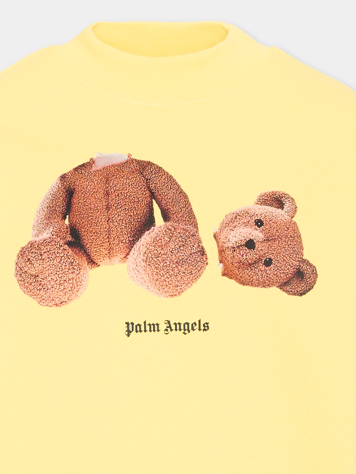 Felpa gialla per bambini con Teddy Bear,Palm Angels,F6PAJBSW060 020