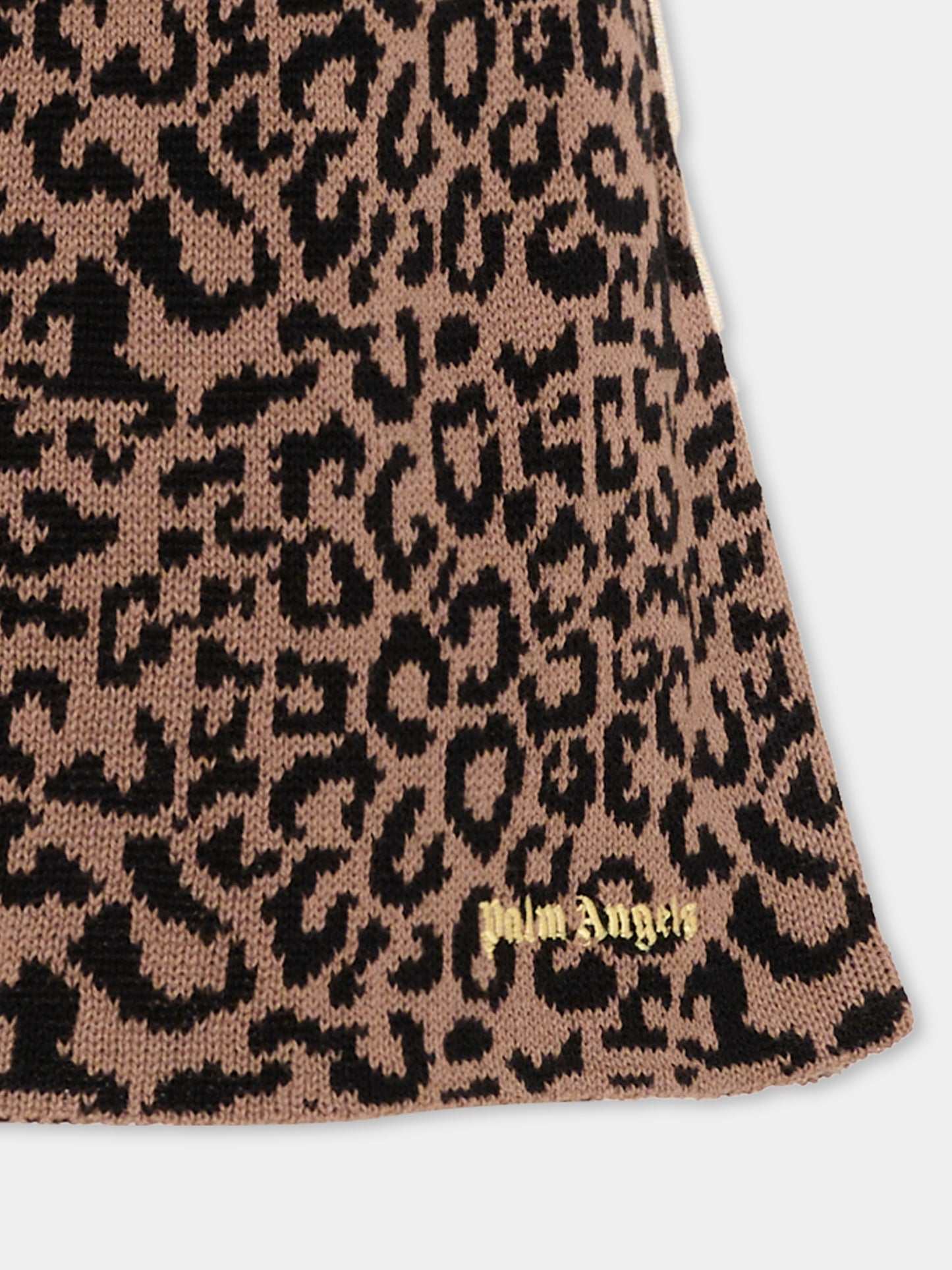 Gonna marrone per bambina con logo,Palm Angels,F6PAJGSK158 220