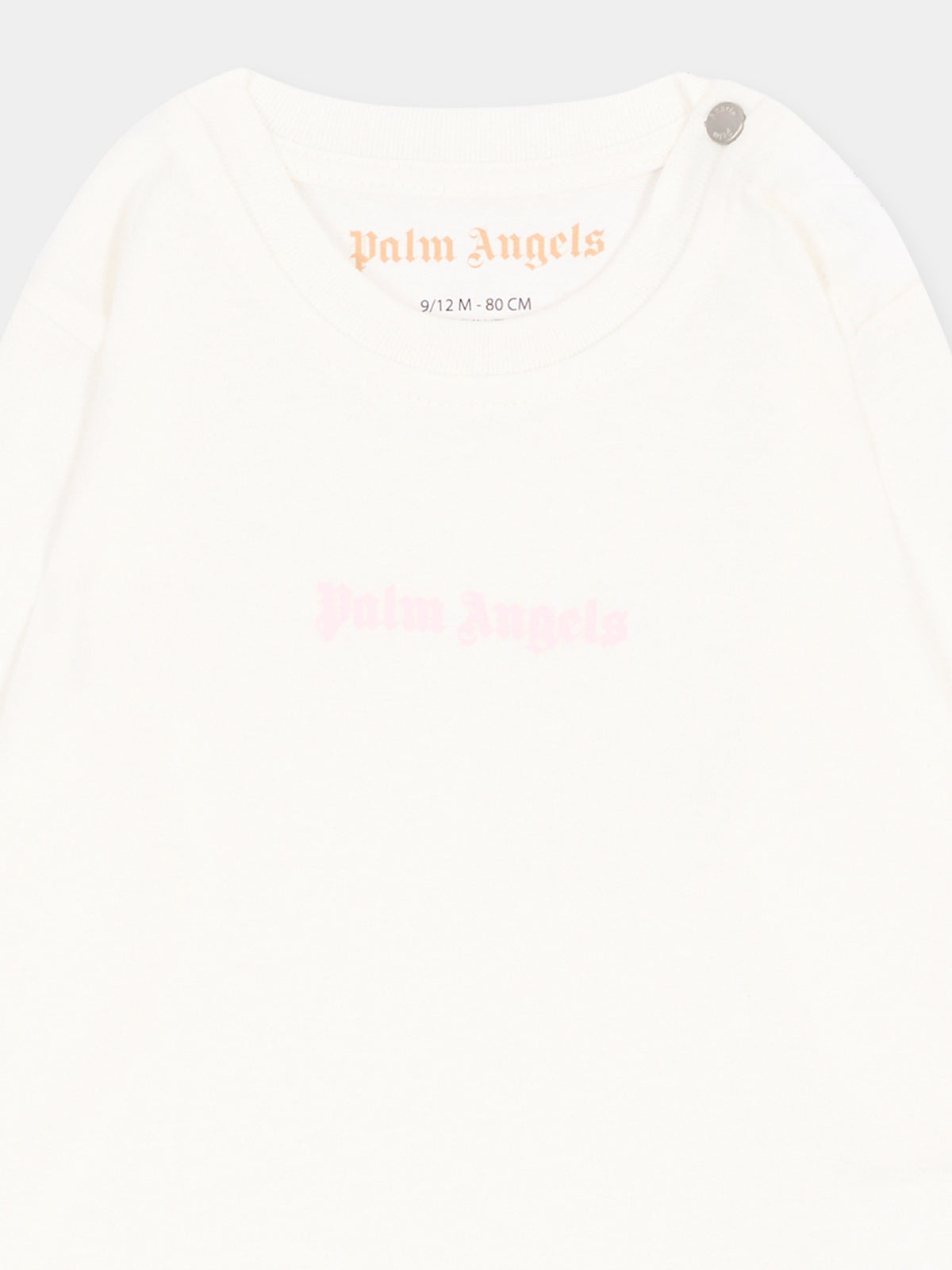 T-shirt avorio per neonata con logo,Palm Angels,F6PANGTH186 412