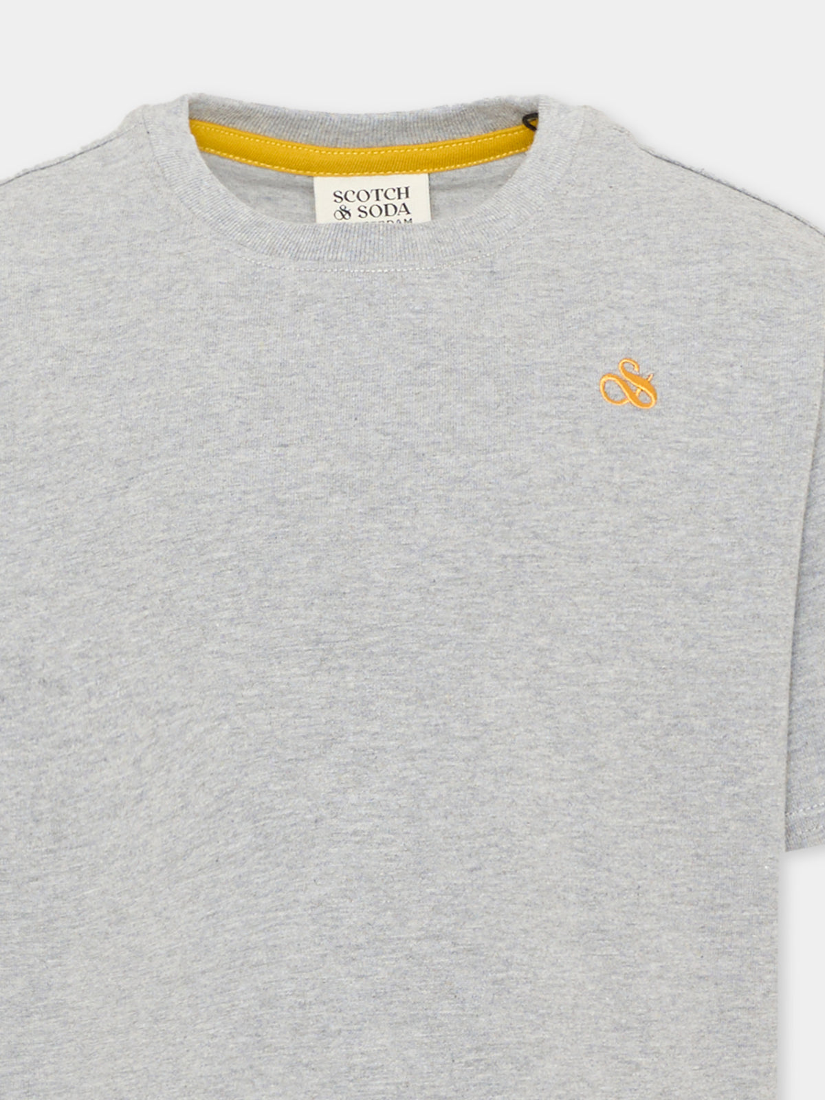 T-shirt grigia per bambino con logo,Scotch&soda,183357 030