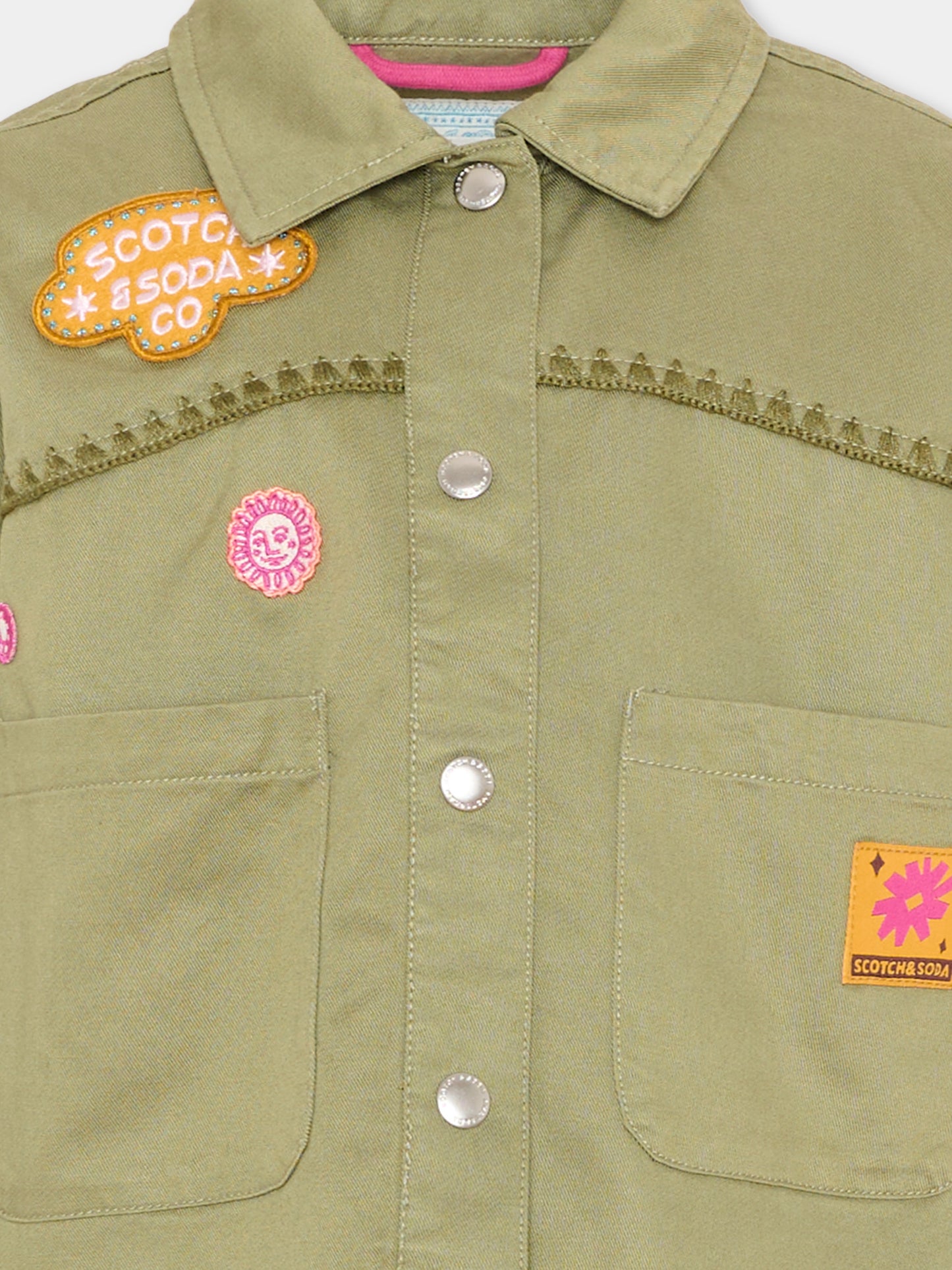 Giacca verde per bambina con patch,Scotch&soda,182034 300