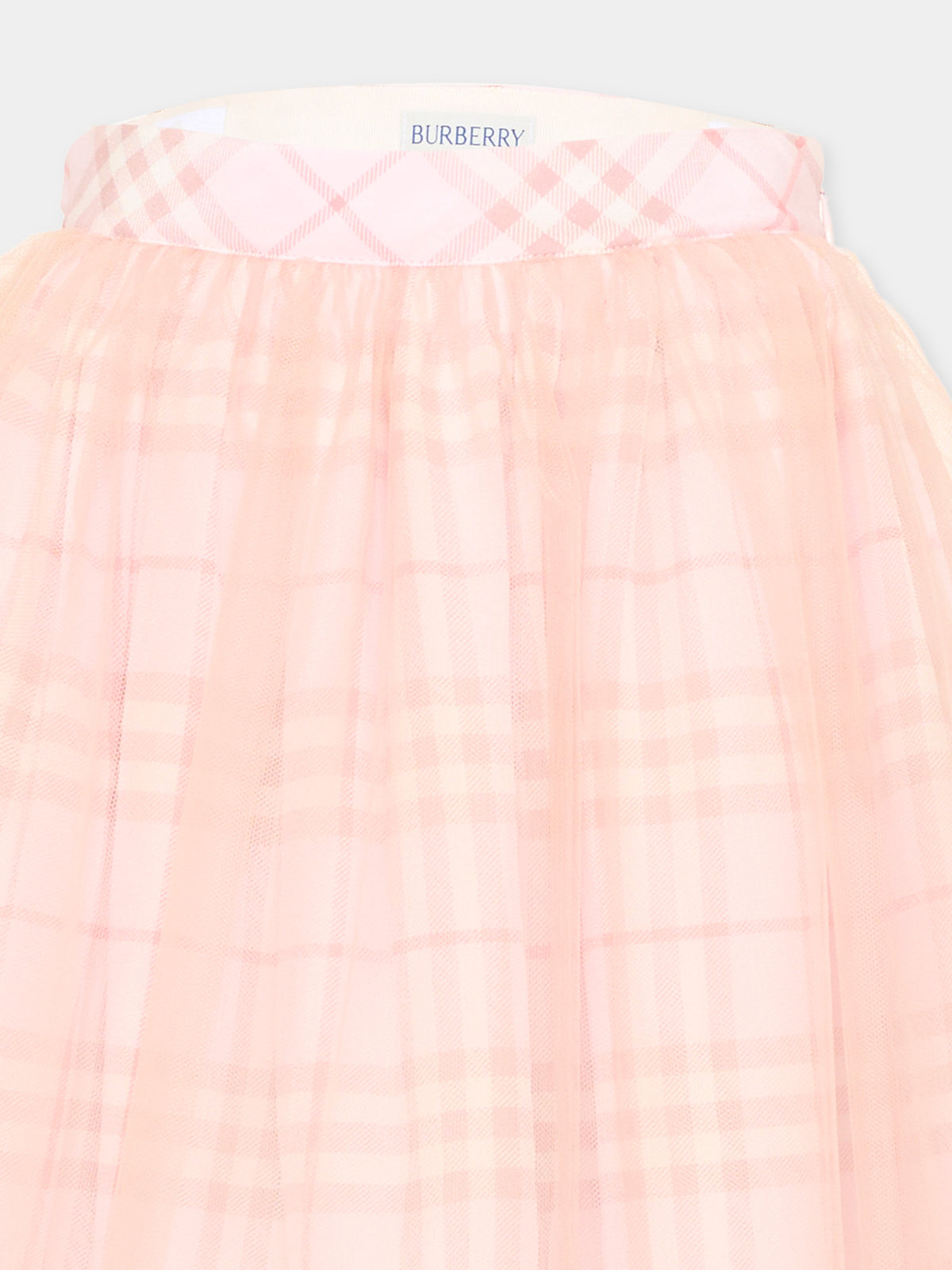 Gonna rosa per bambina con check