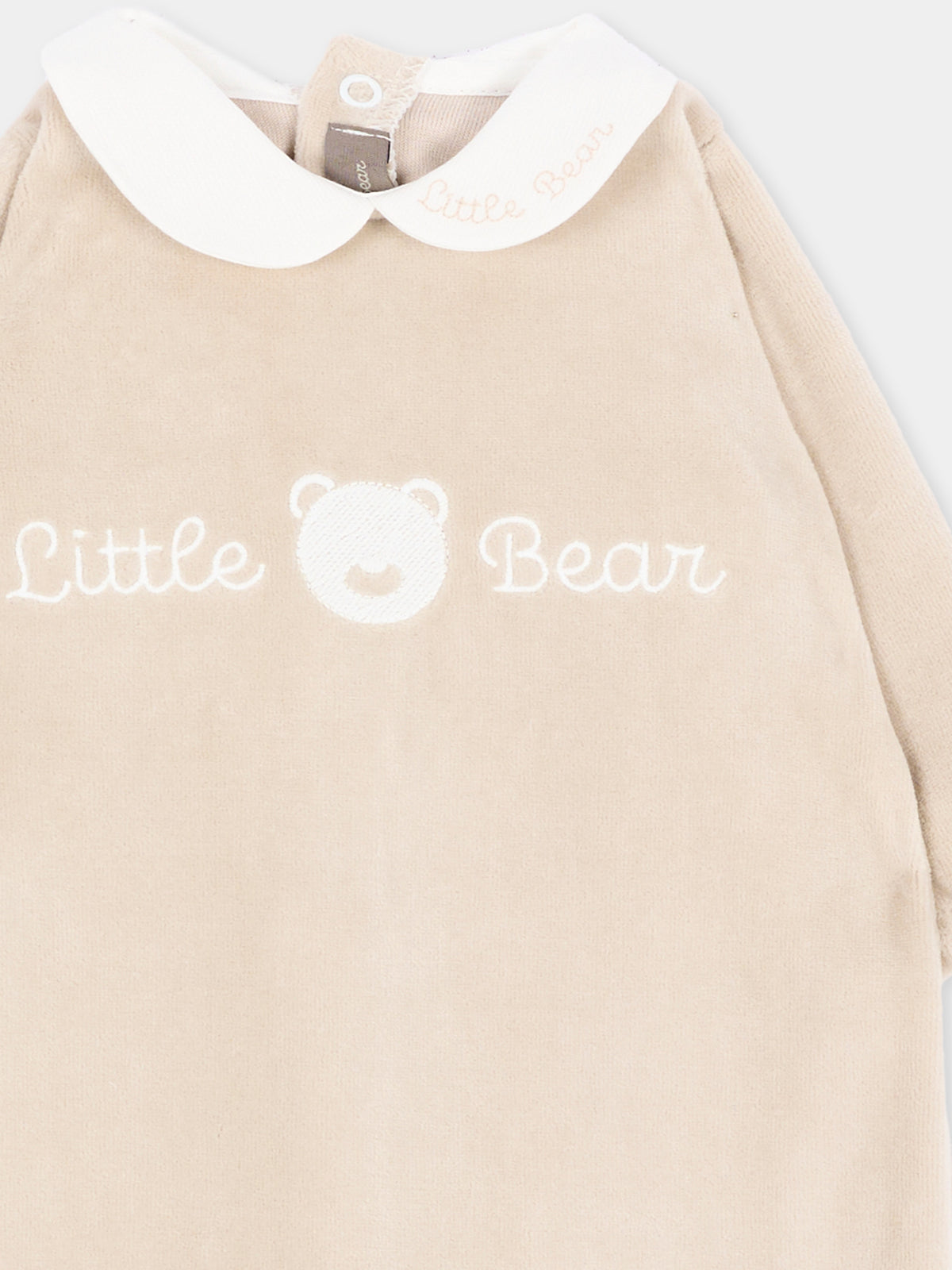 Tutina tortora per neonati con colletto,Little Bear,4049 TORTORA/LATTE