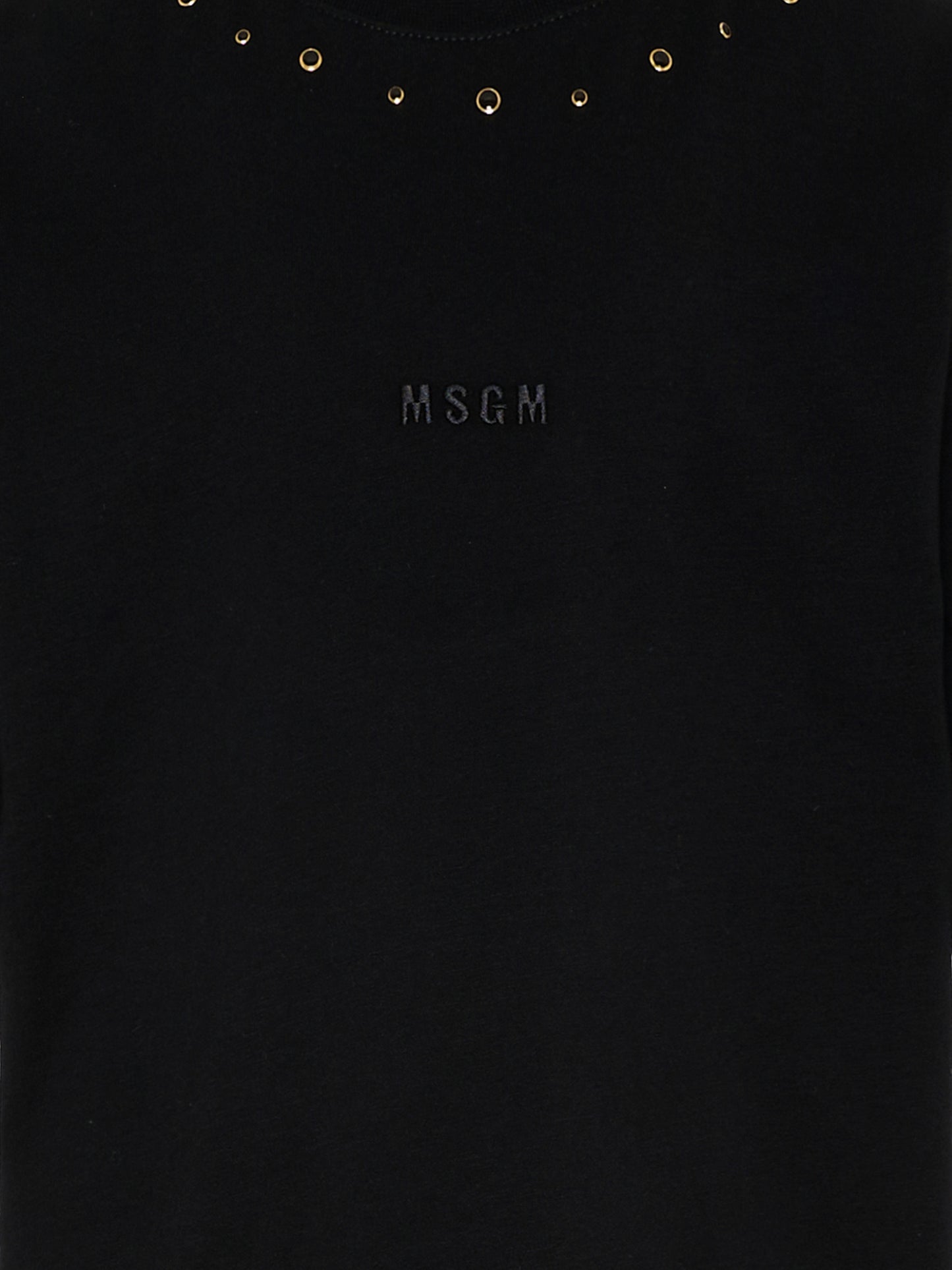 T-Shirt nera per bambina con borchie,Msgm Kids,F5MSJGTH149 110