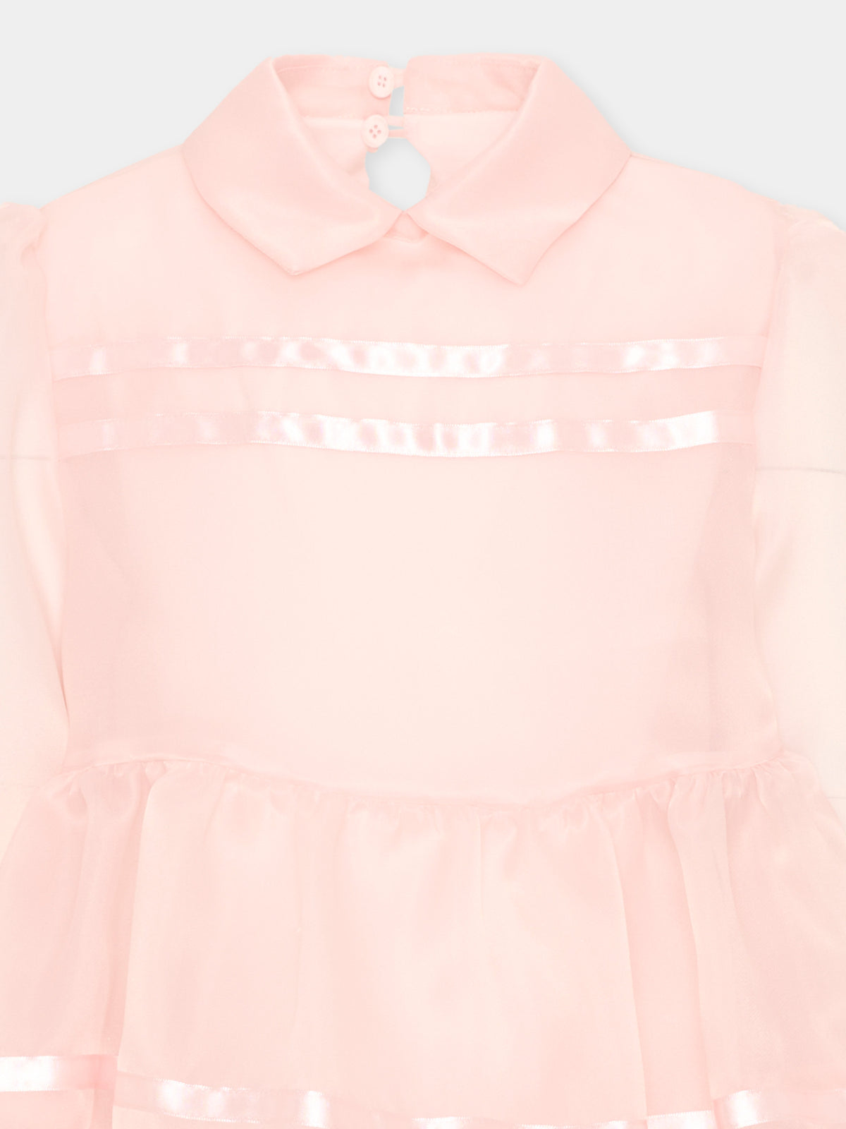 Abito rosa per bambina con nastri,Simonetta,SZ1A90 O0075 51E