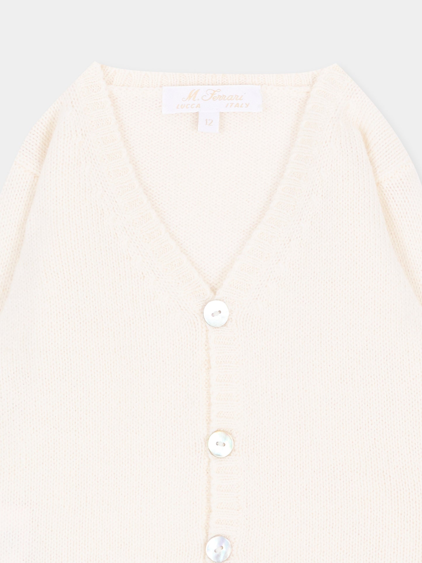 Cardigan avorio per neonato con ricamo,Mariella Ferrari,MGM11 140