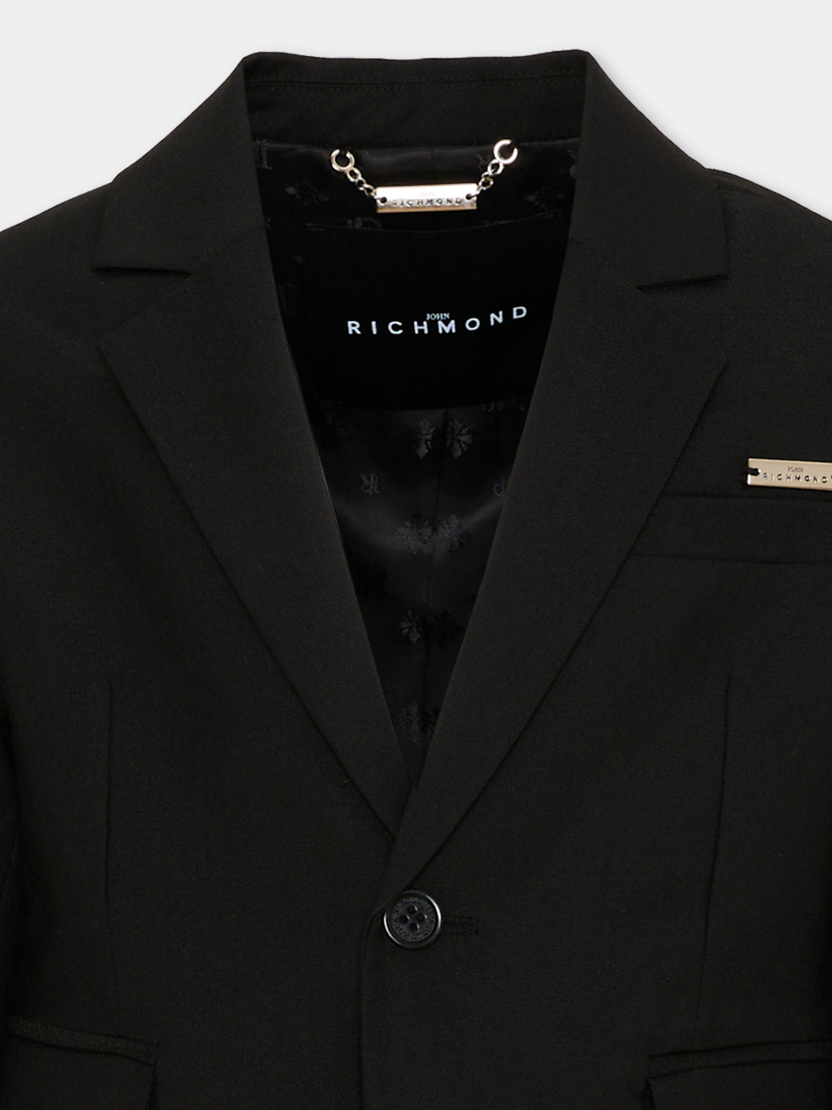 Giacca nera per bambino con logo,Richmond,RBA26124GC BLACK BLACK