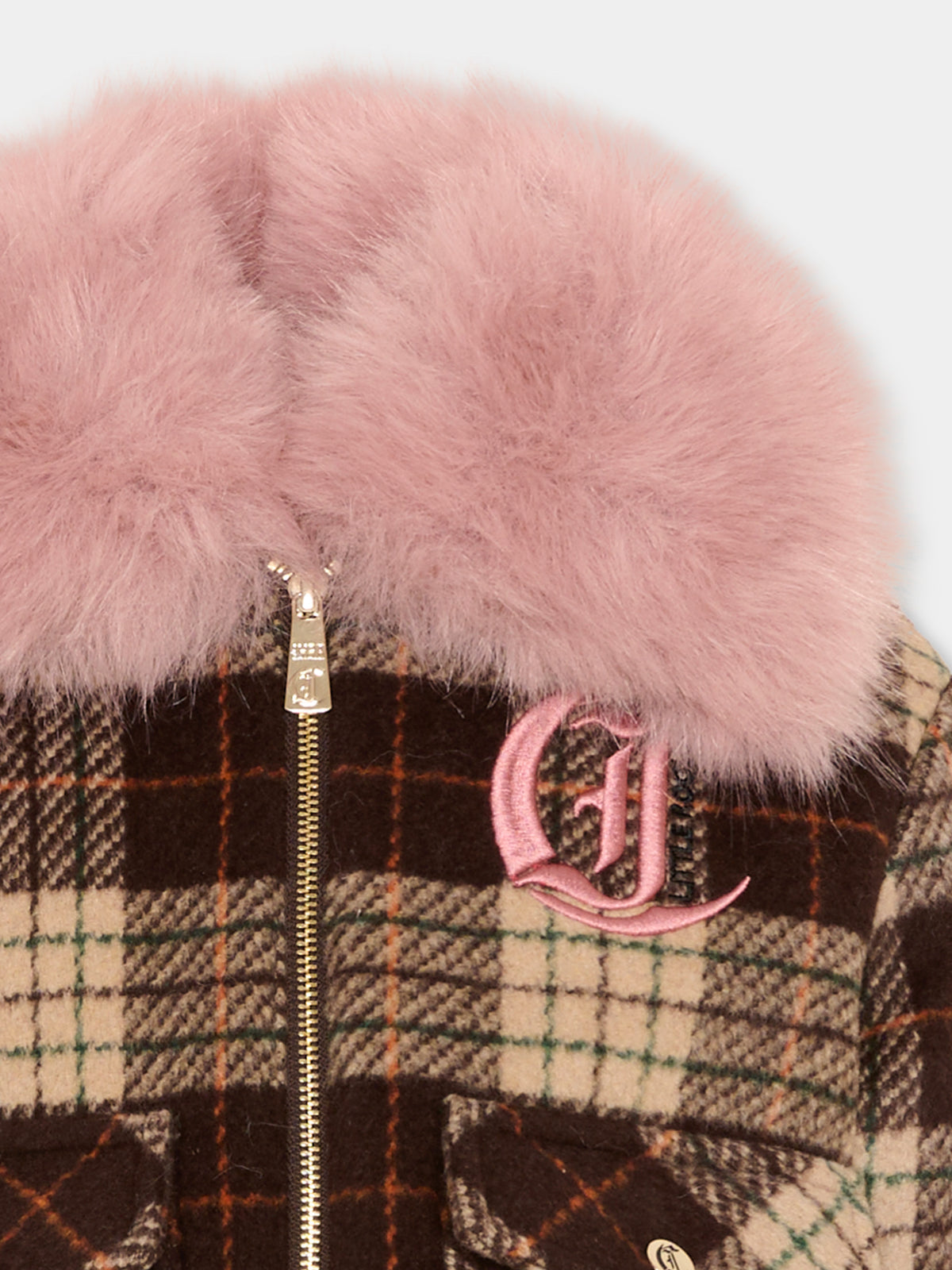 Giubbotto multicolor per bambina tartan,Just Cavalli Kids,JGA26037GB MULTICOL.T MULTICOLOR TARTAN