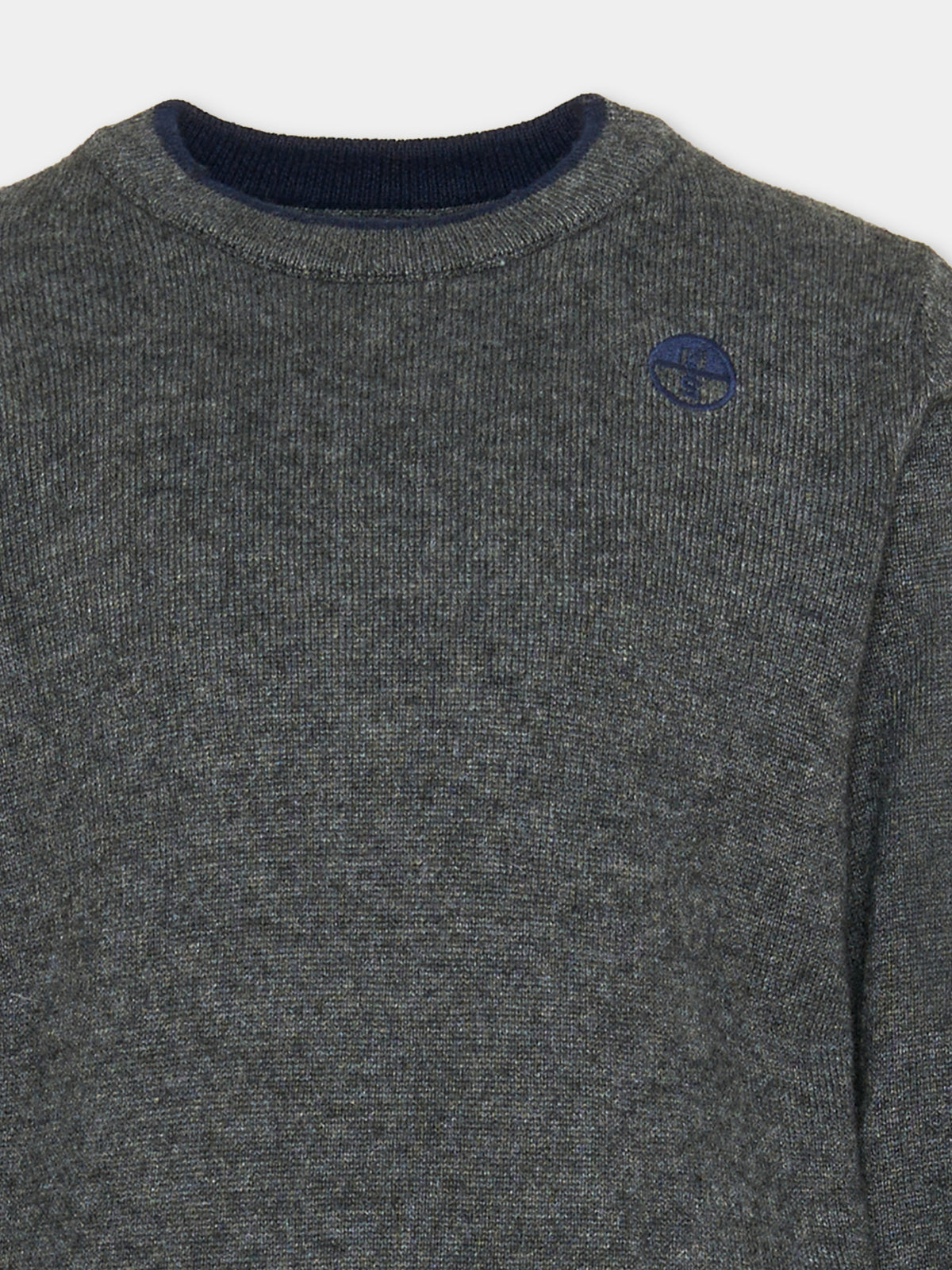 Maglione grigio per bambino con logo,North Sails,NBA26076MA GREY MEDIUM MELANGE