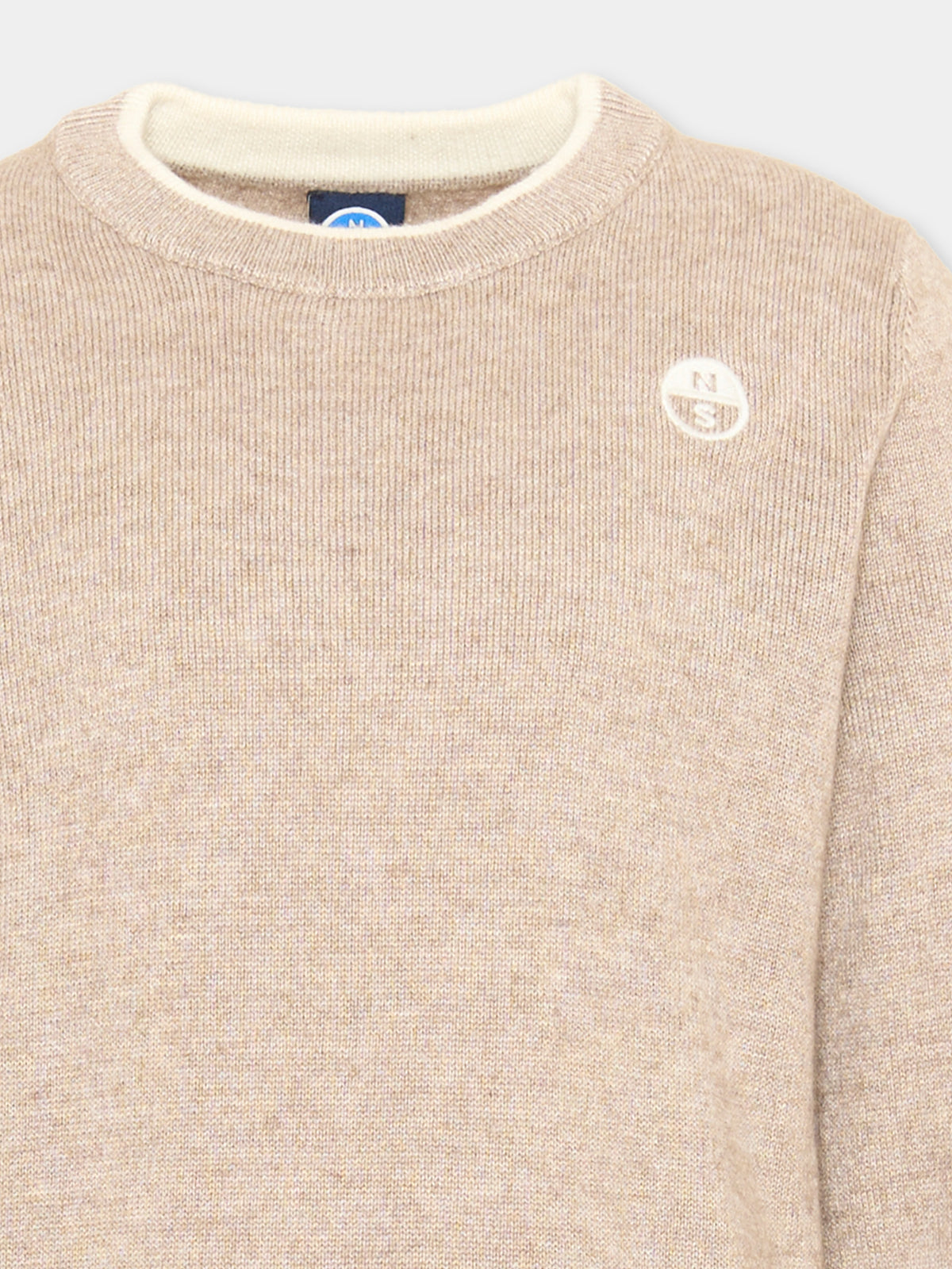 Maglione beige per bambino con logo,North Sails,NBA26076MA WINTER ROPE