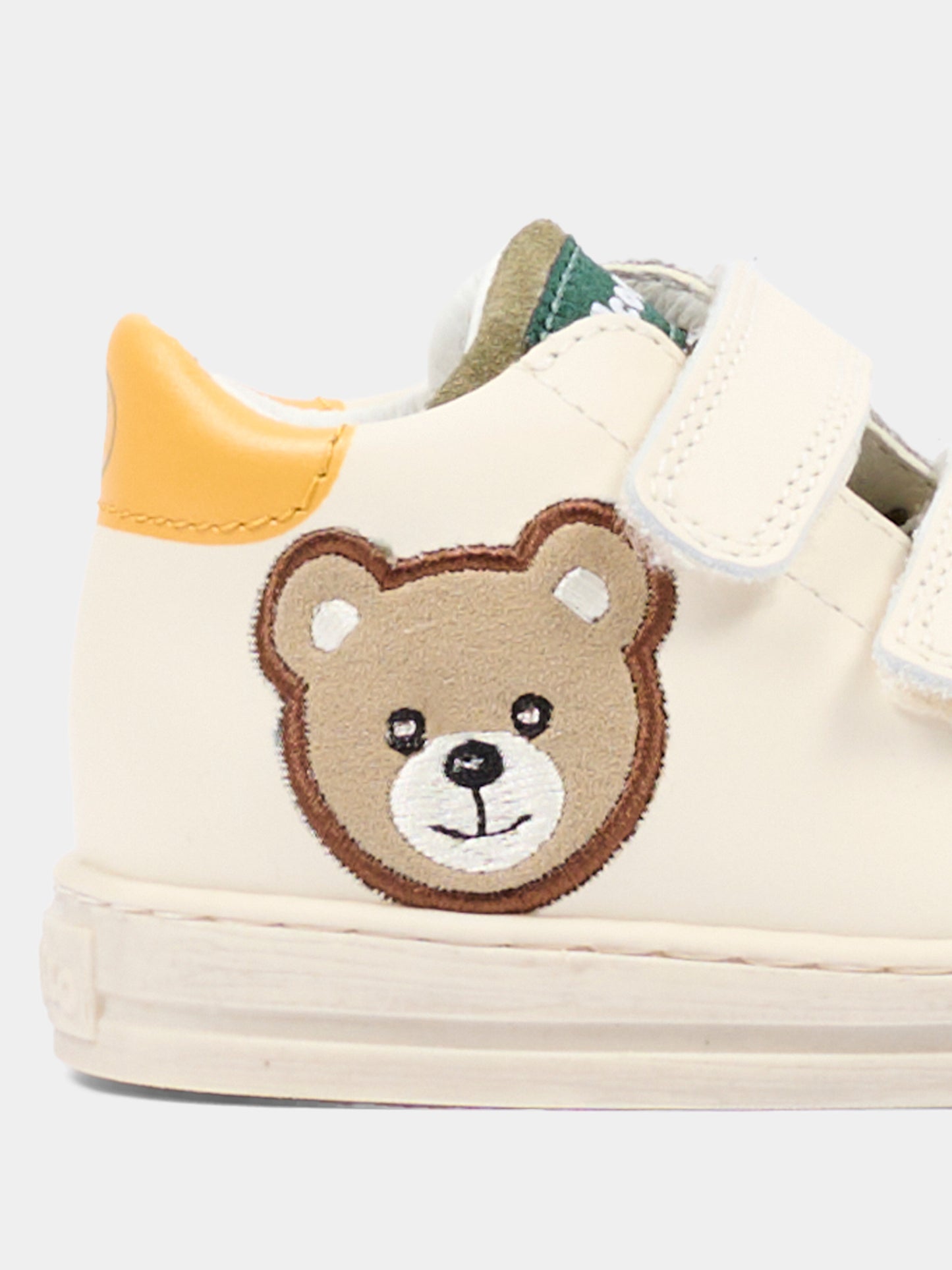 Sneakers avorio per neonato con orsetto,Falcotto,001 2020202 02 2N42