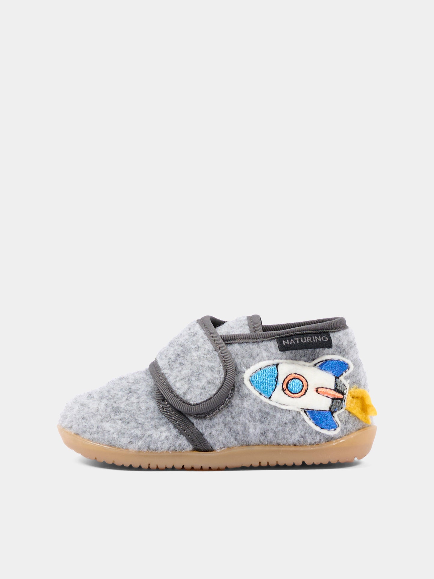Pantofole grigie per neonato con razzo,Naturino,001 4000737 01 0B03