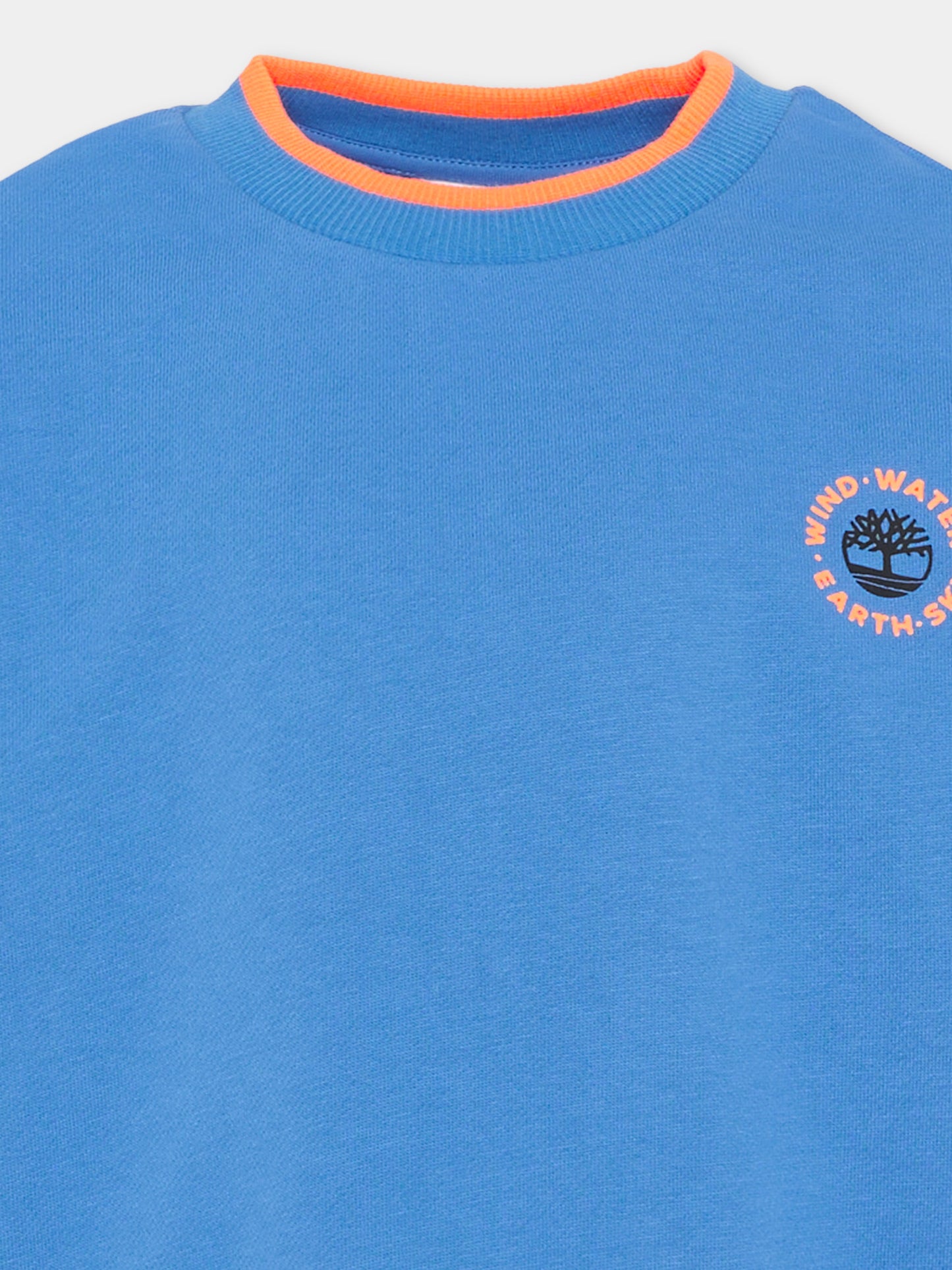 Felpa azzurra per bambino con maxi con logo,Timberland,T60815 816