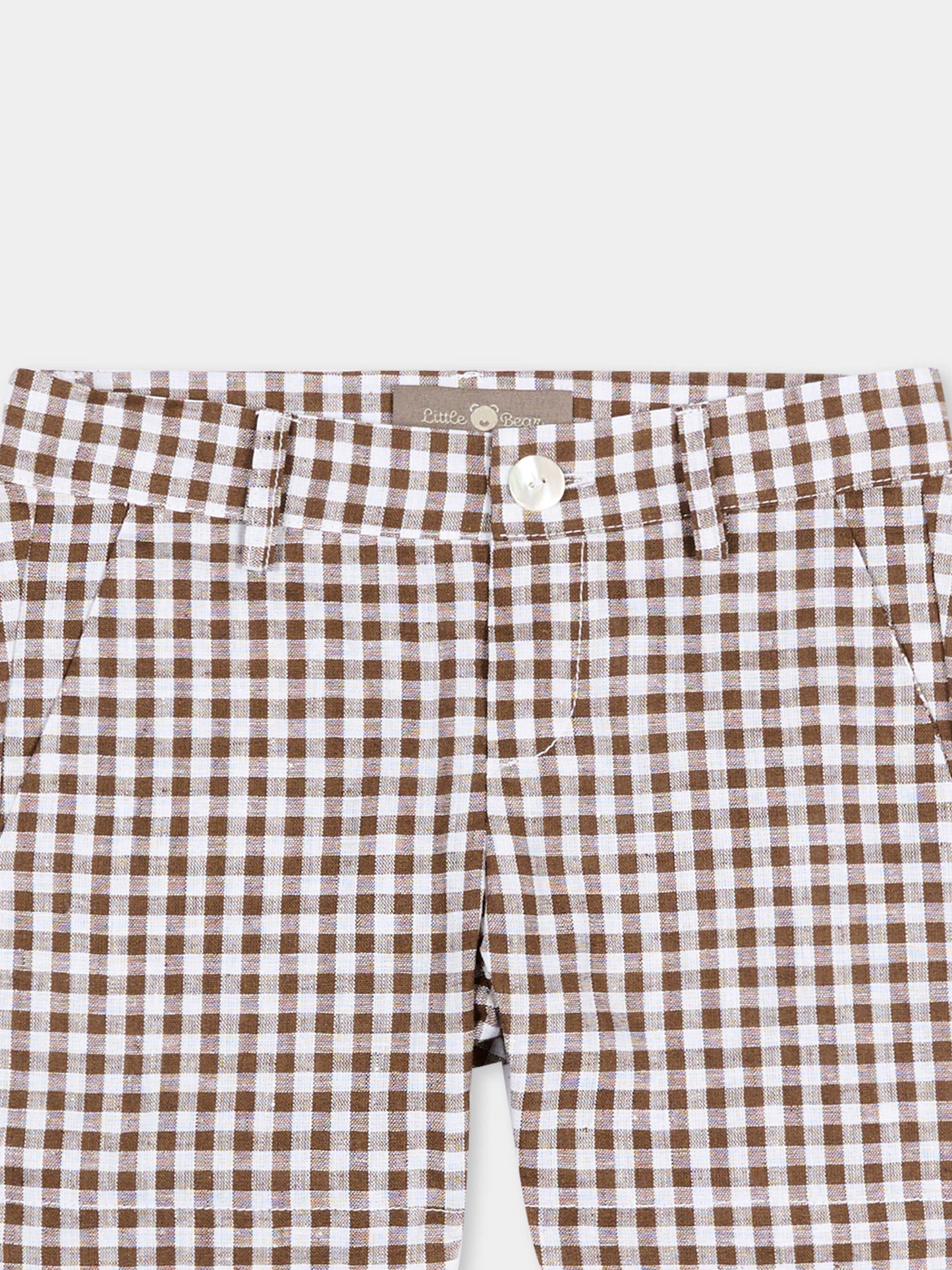 Pantaloni marroni per neonati vichy,Little Bear,3218 BCO/CACAO