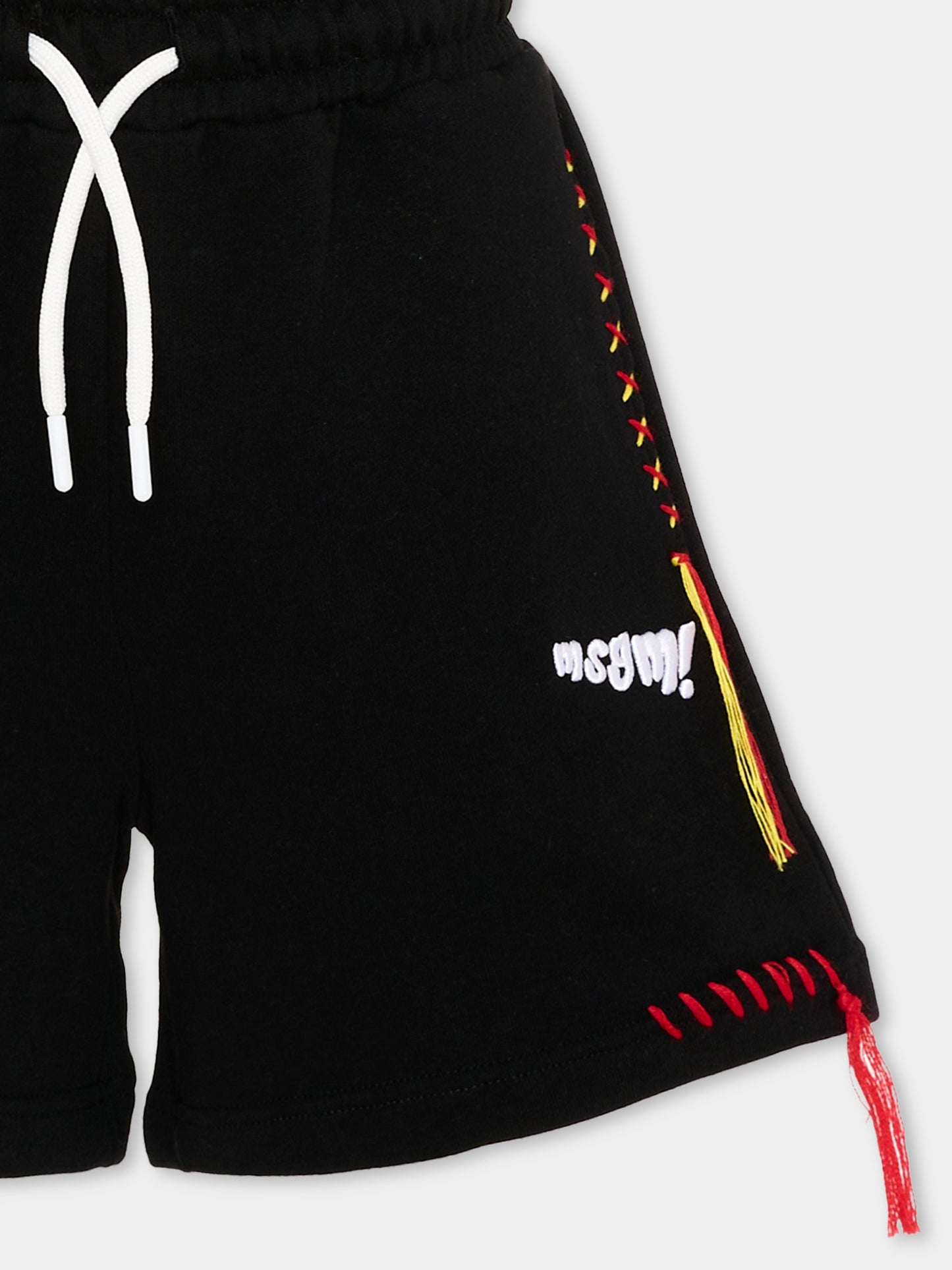Shorts sportivi neri per bambini con logo,Msgm Kids,S6MSJUBE138 110