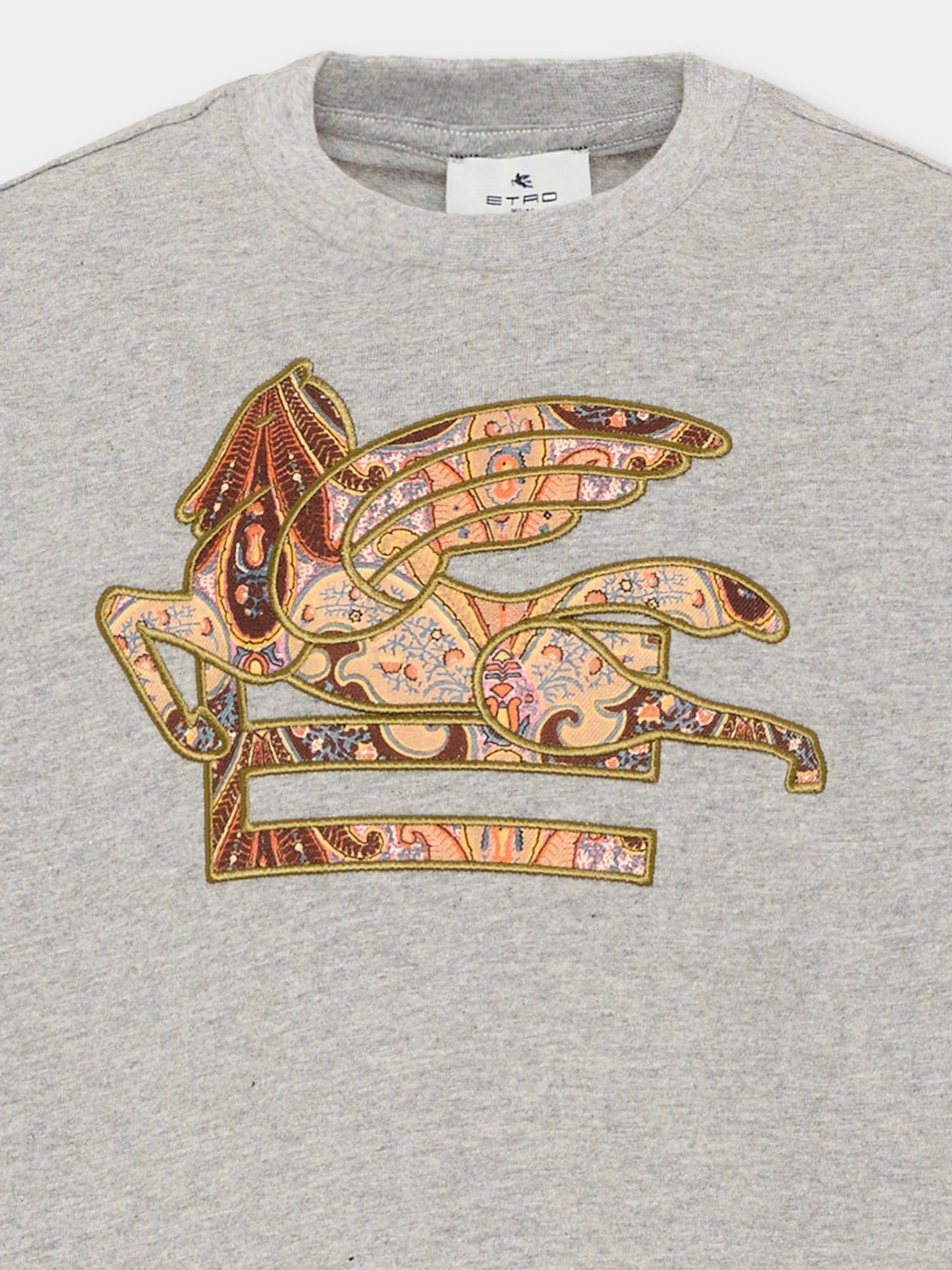 T-Shirt grigia per bambini con Pegaso,Etro,GY8P81 Z3191 806