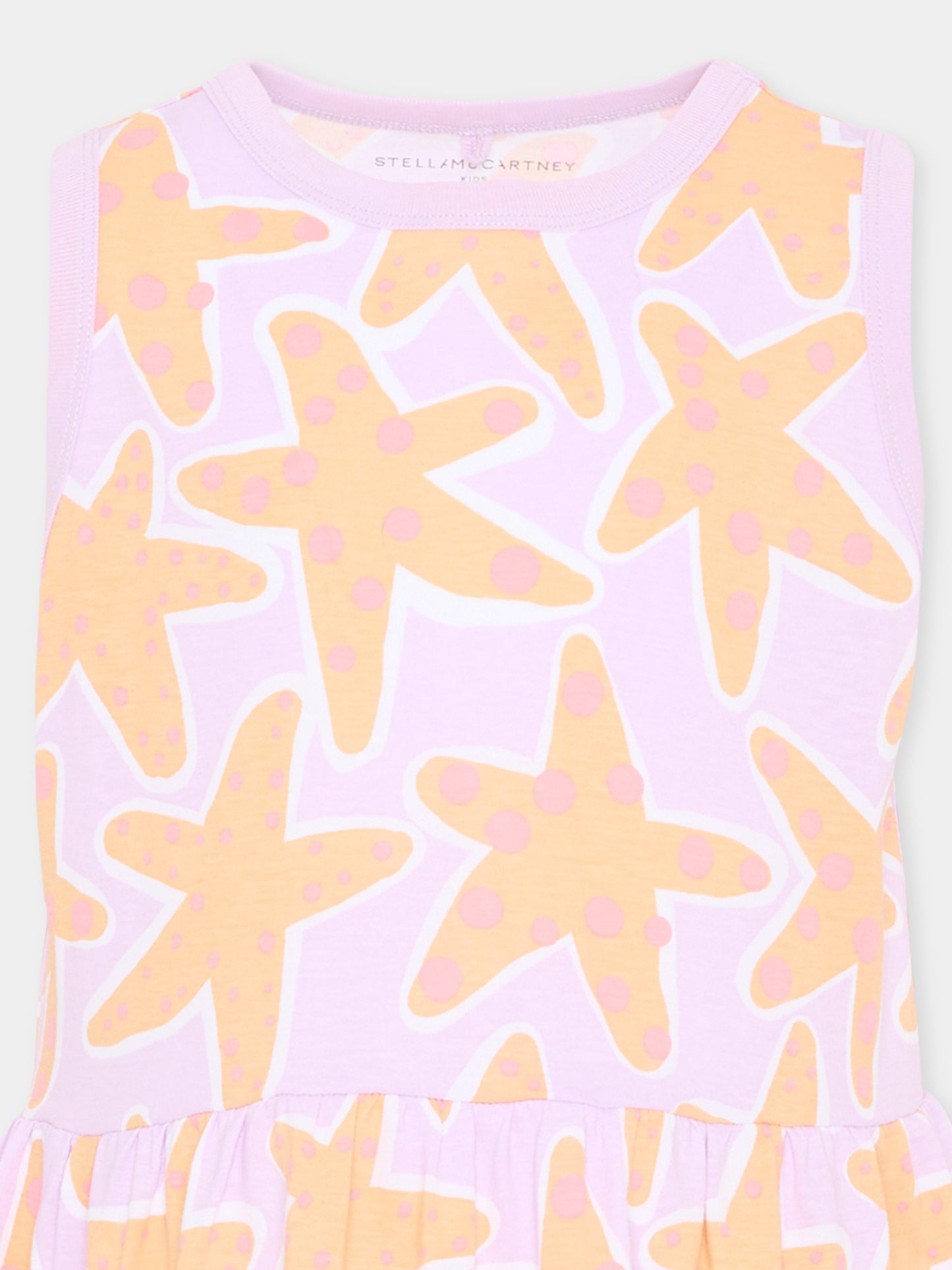 Vestito lilla per bambina con stelle marine,Stella Mccartney Kids,TY1B52 Z3432 539MC