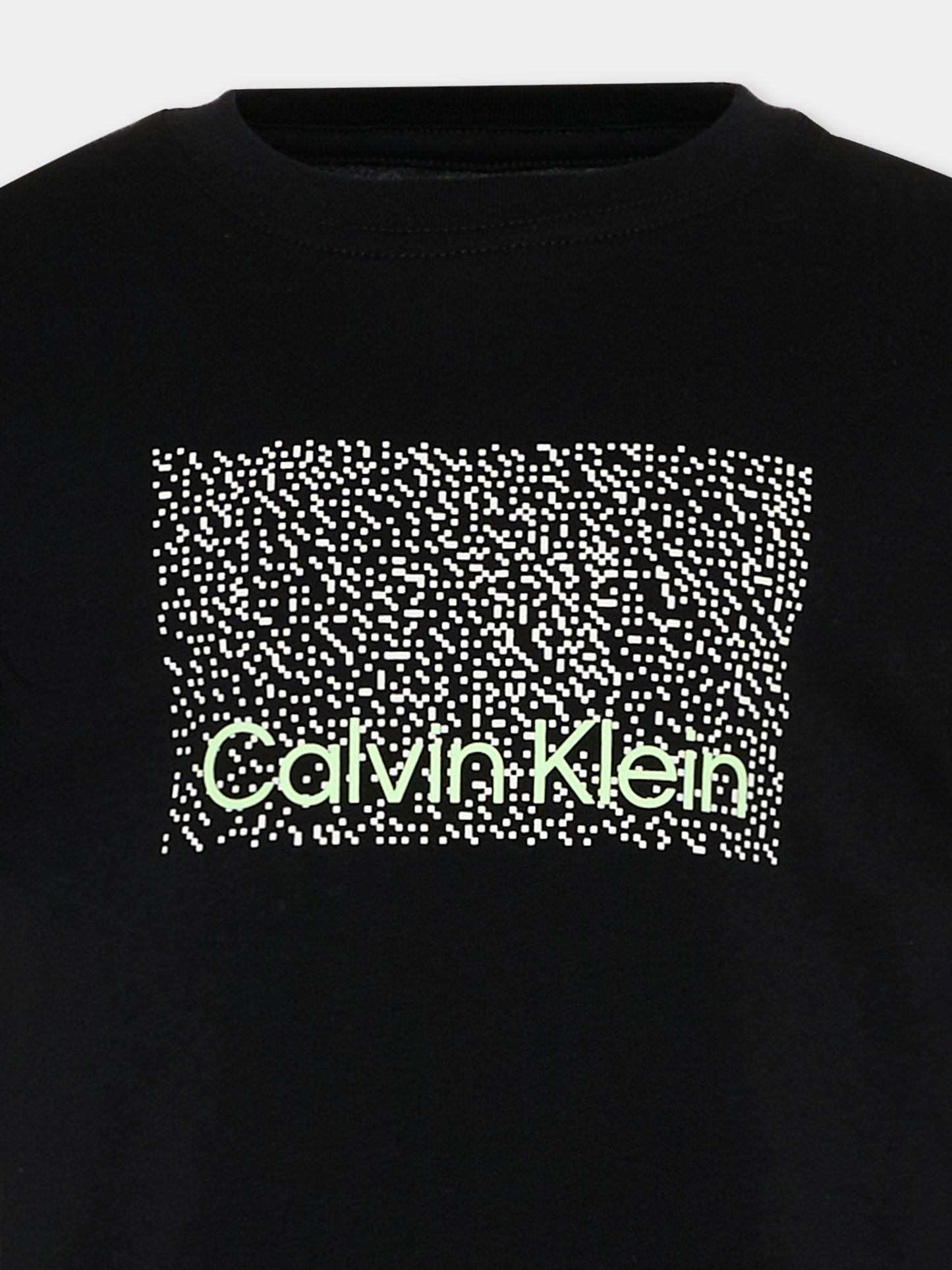T-Shirt nera per bambino con logo,Calvin Klein Kids,LVCKSJA04B BEH