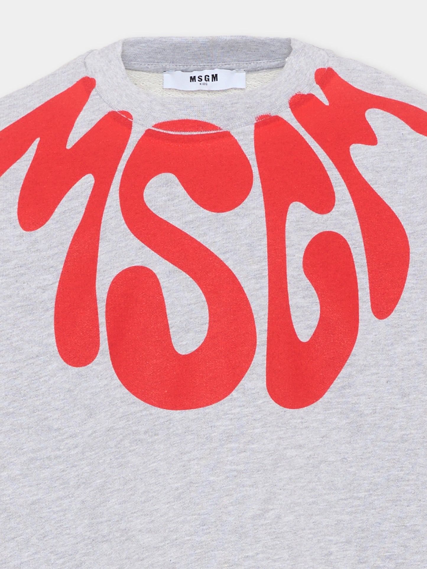 Felpa grigia per bambini con logo,Msgm Kids,S6MSJUSW220 271