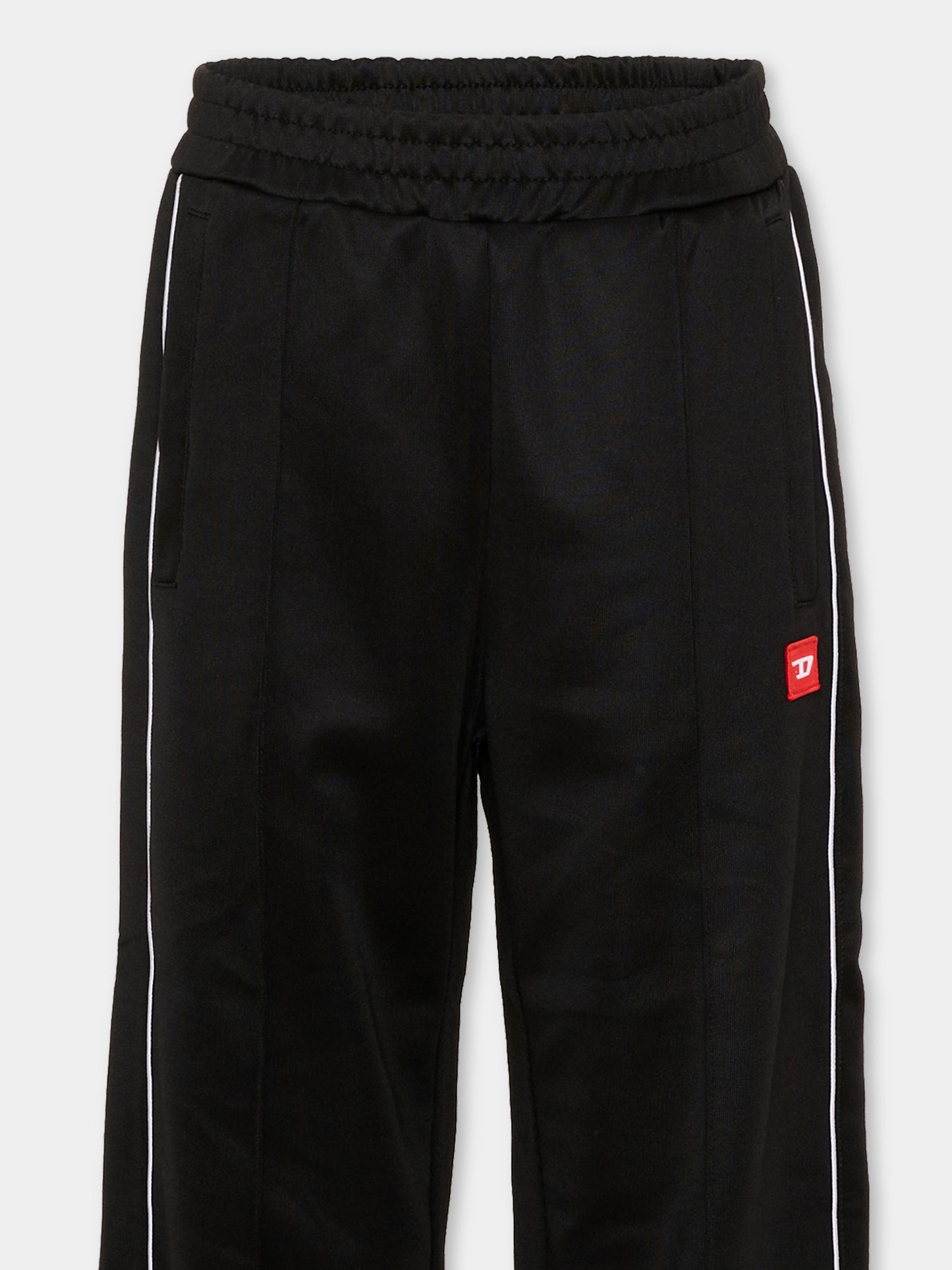 Pantaloni sportivi neri per bambino con logo,Diesel,J02447 KYAZB K900