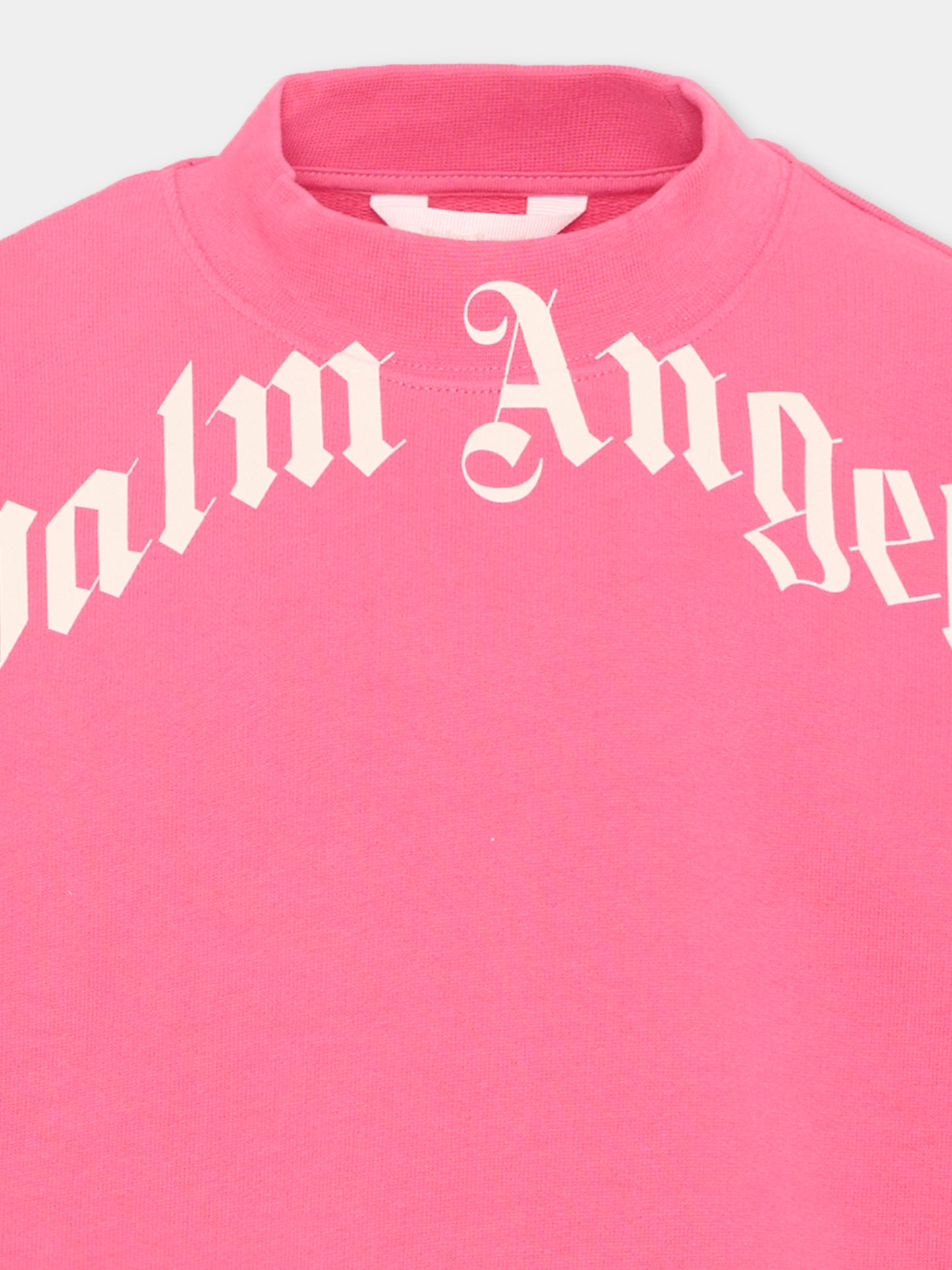 Felpa fucsia per bambina con logo,Palm Angels,PGBA013S26FLE001 044