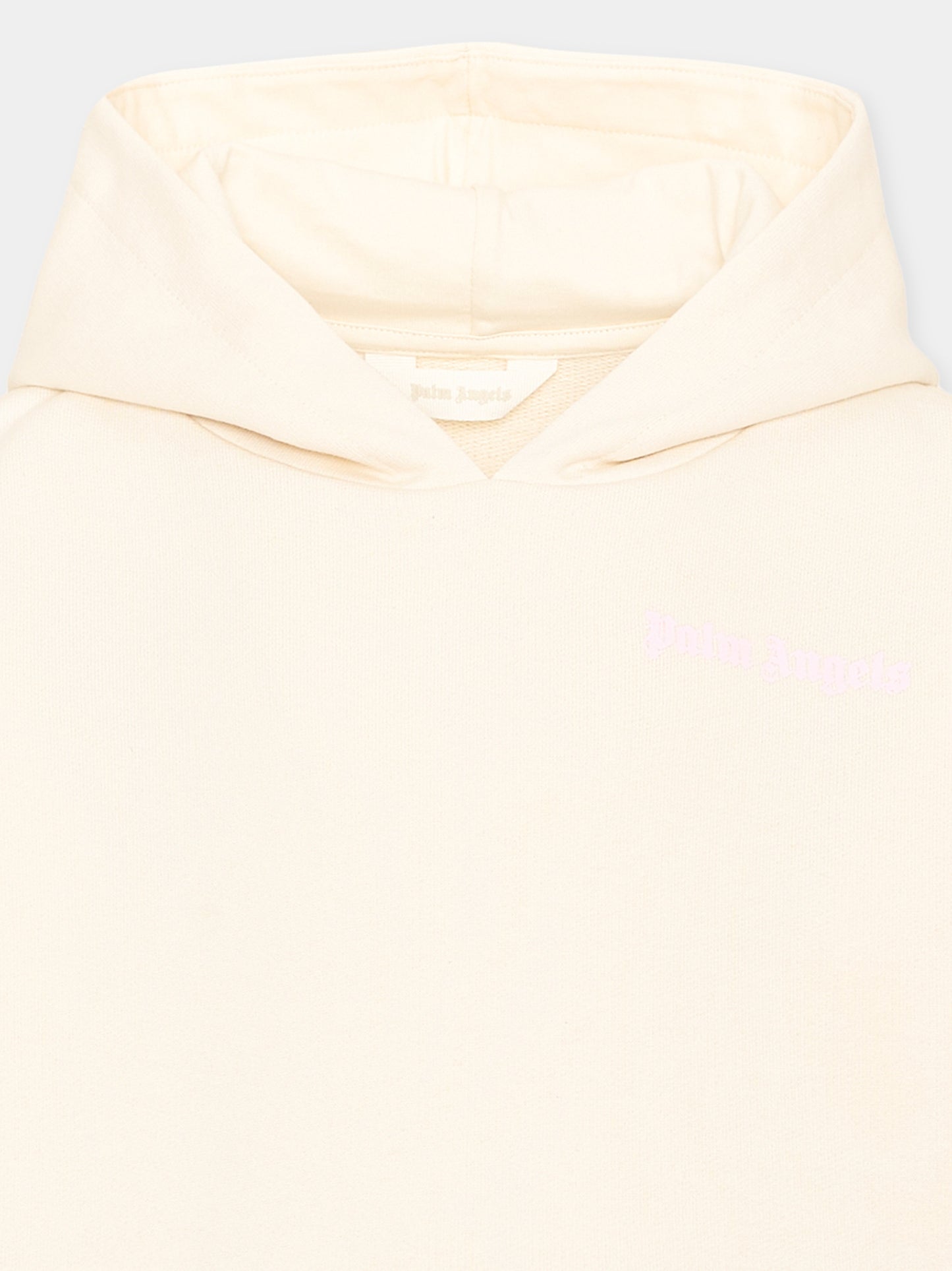 Felpa con cappuccio avorio logo,Palm Angels,PGBB014S26FLE001 002