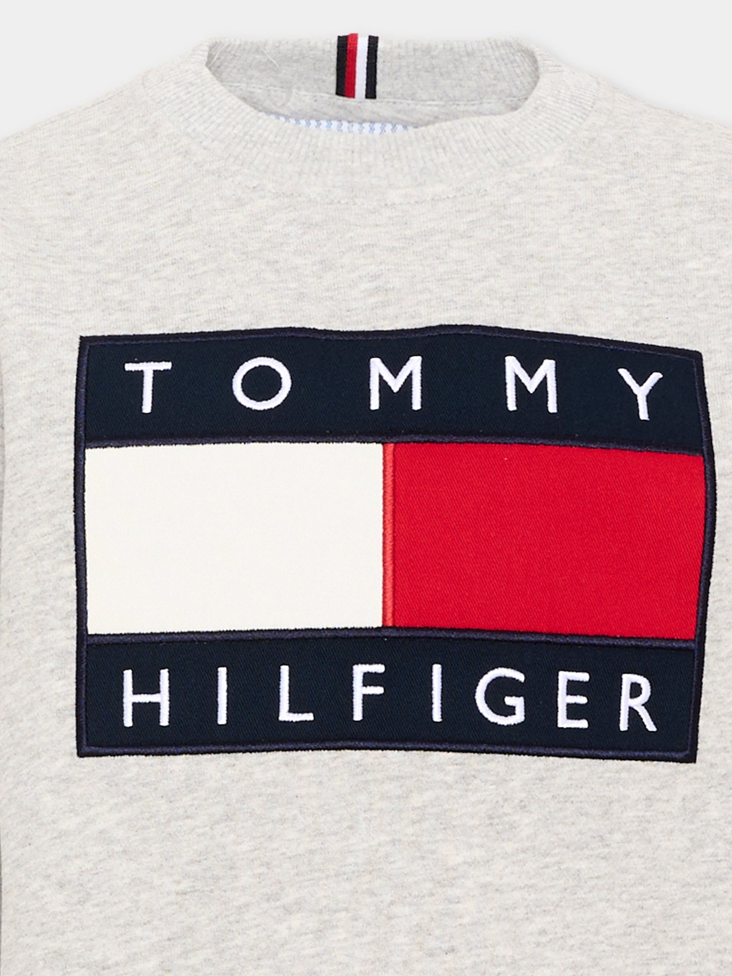 Felpa grigia per bambino logo frontale,Tommy Hilfiger Junior,KS0KS00709 P01