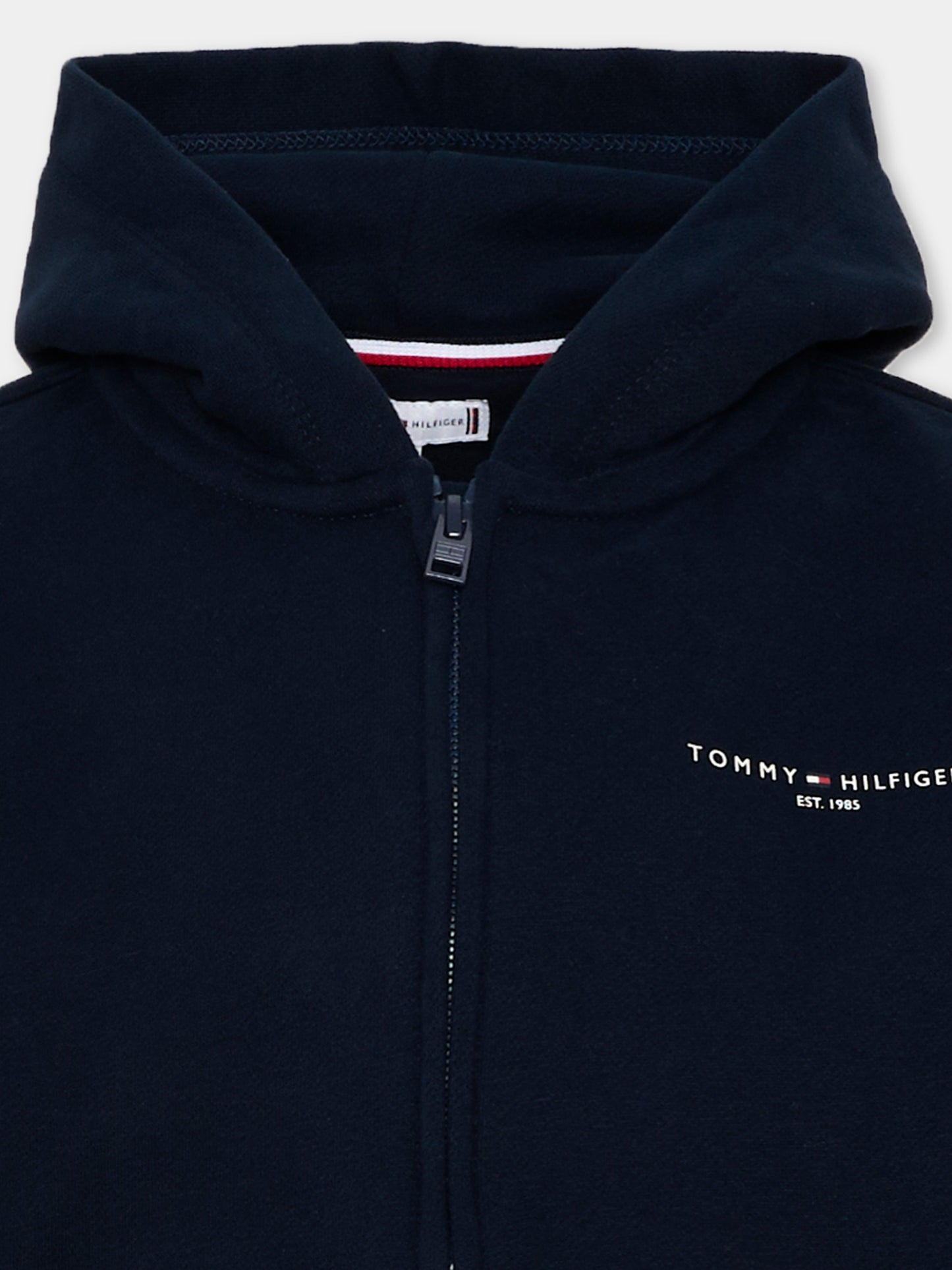Felpa con cappuccio blu per bambino,Tommy Hilfiger Junior,KS0KS00726 C1G
