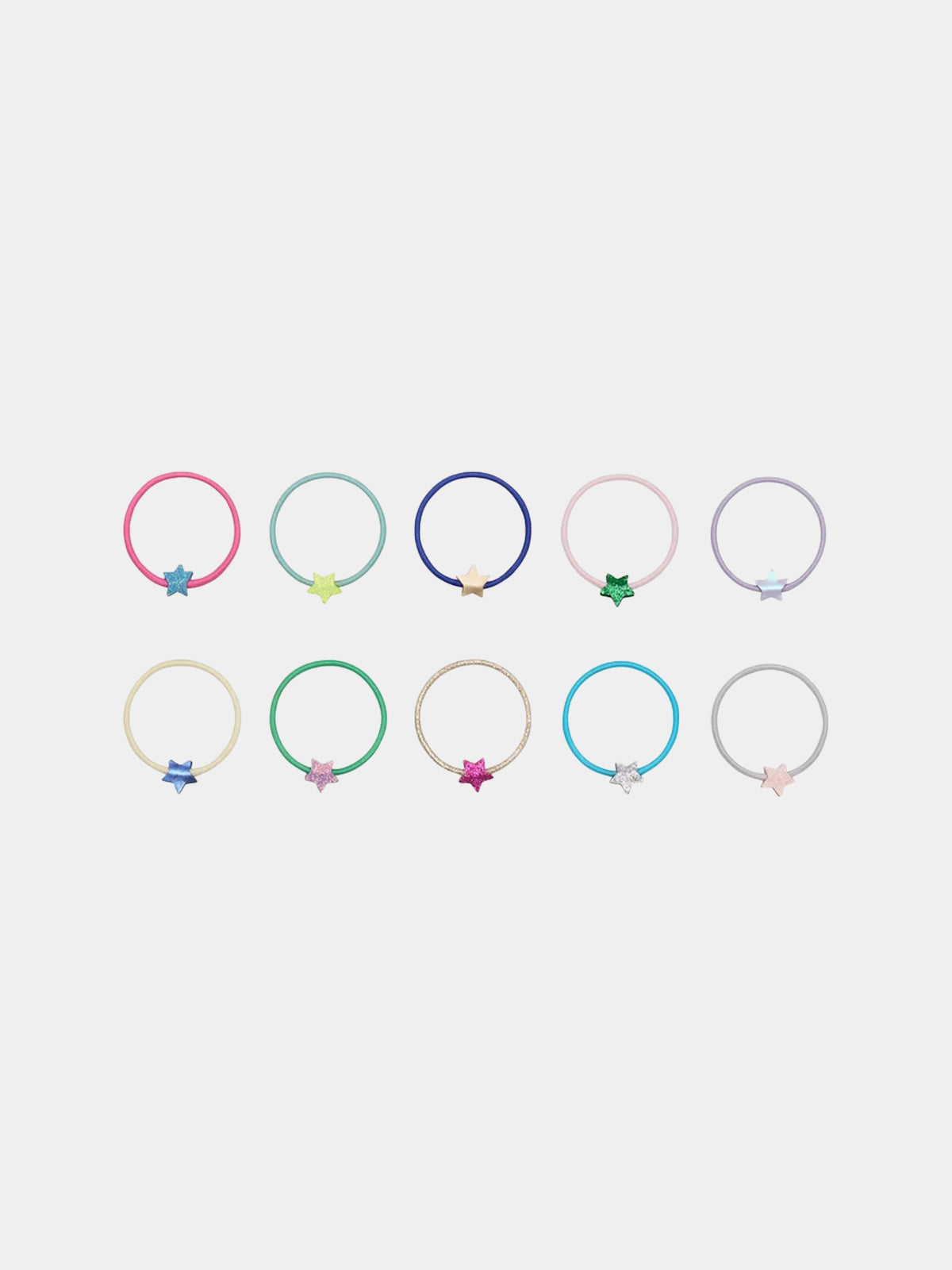 Set elastici multicolor per bambina con stelle