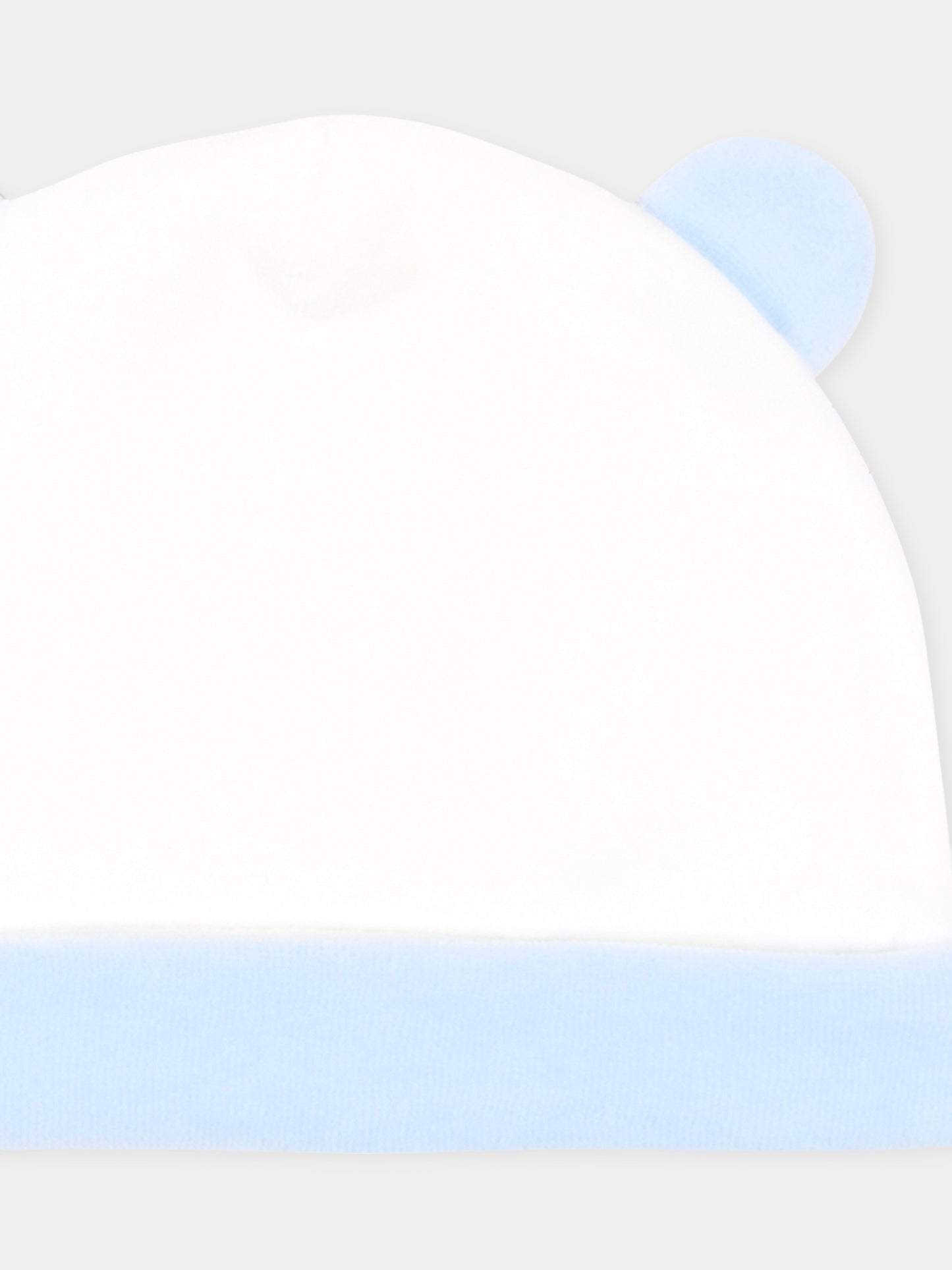 Cappello celeste per neonato in ciniglia con orecchie,Le Boo Beebè,CCB040 40