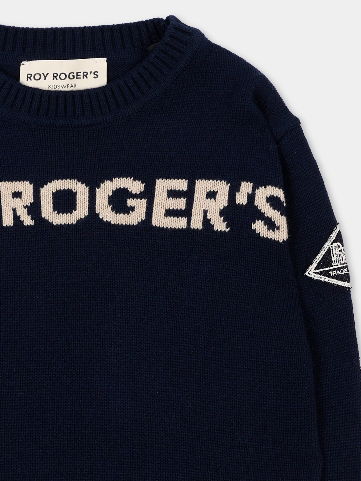 Maglione blu per bambino con logo,Roy Roger's Kids,R F107 00 3885
