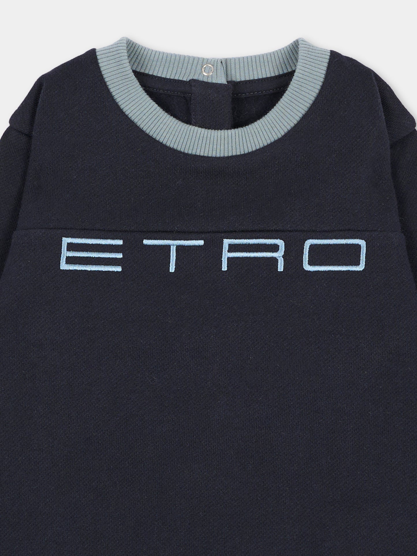 Felpa girocollo blu per neonati con logo,Etro,GV4530 Z2434 635