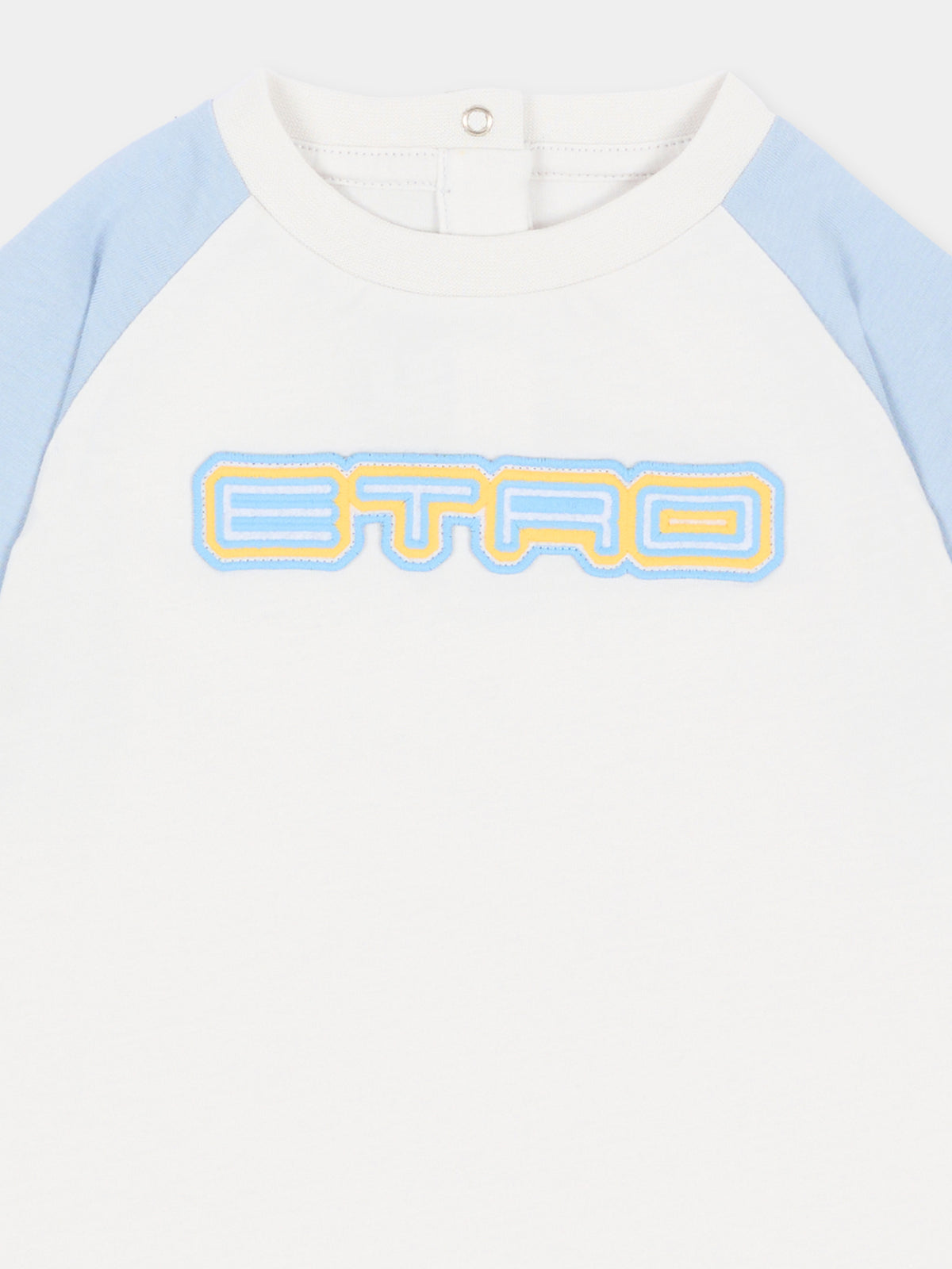 T-shirt avorio per neonato con logo,Etro,GW8561 Z2081 177CE
