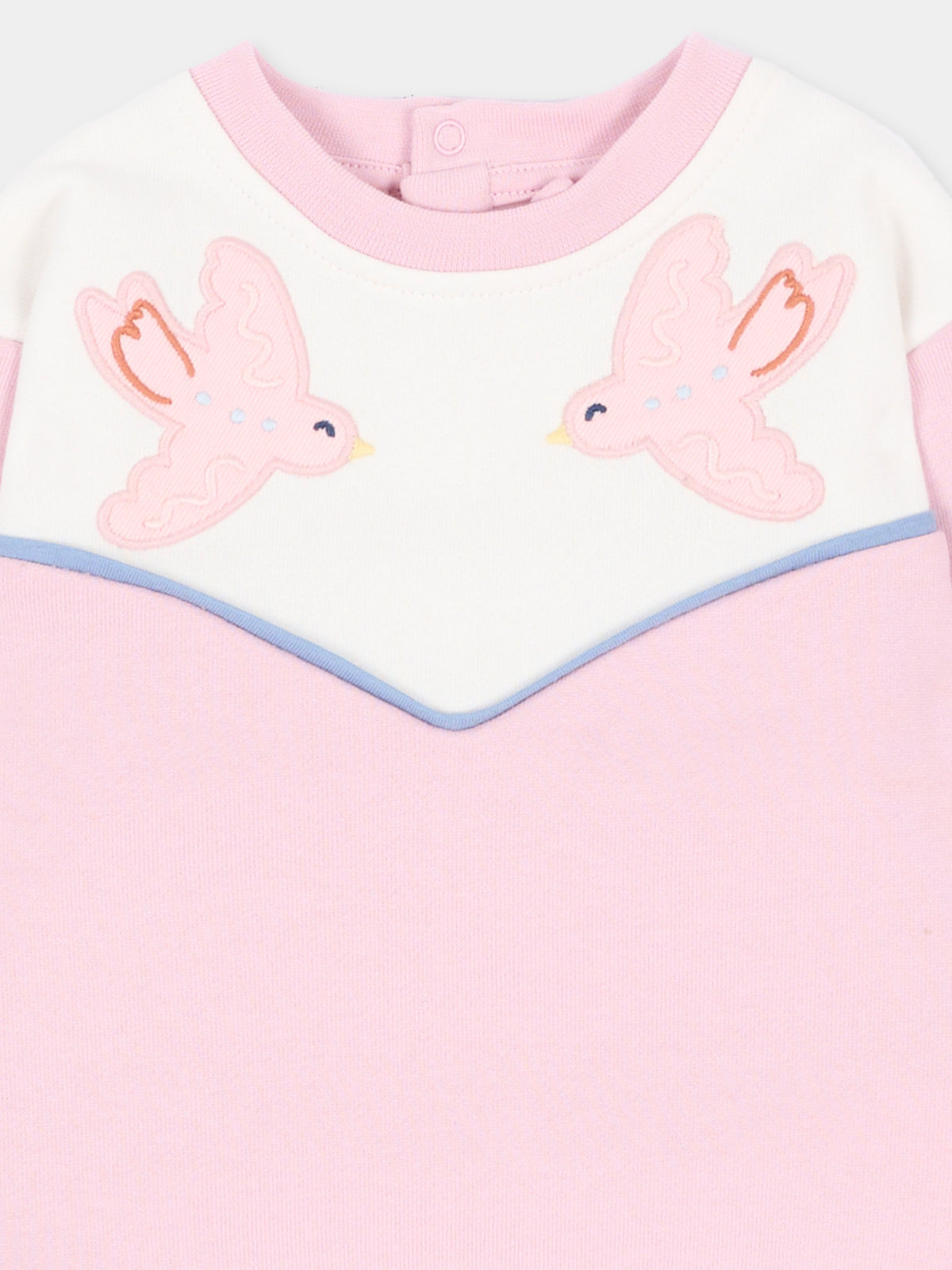 Felpa girocollo rosa per neonata con ricami,Stella Mccartney Kids,TX4080 Z3059 568