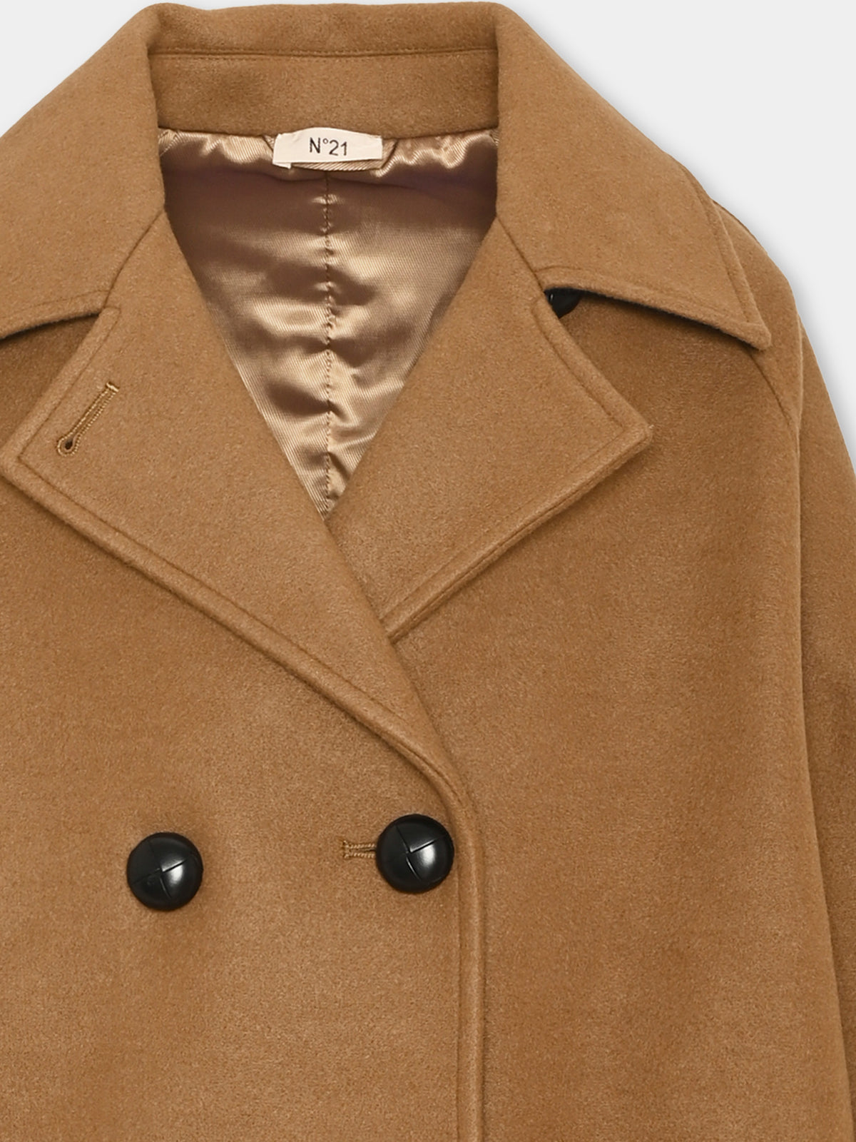 Cappotto marrone per bambina,N°21 Kids,N2105C N0286 0N720