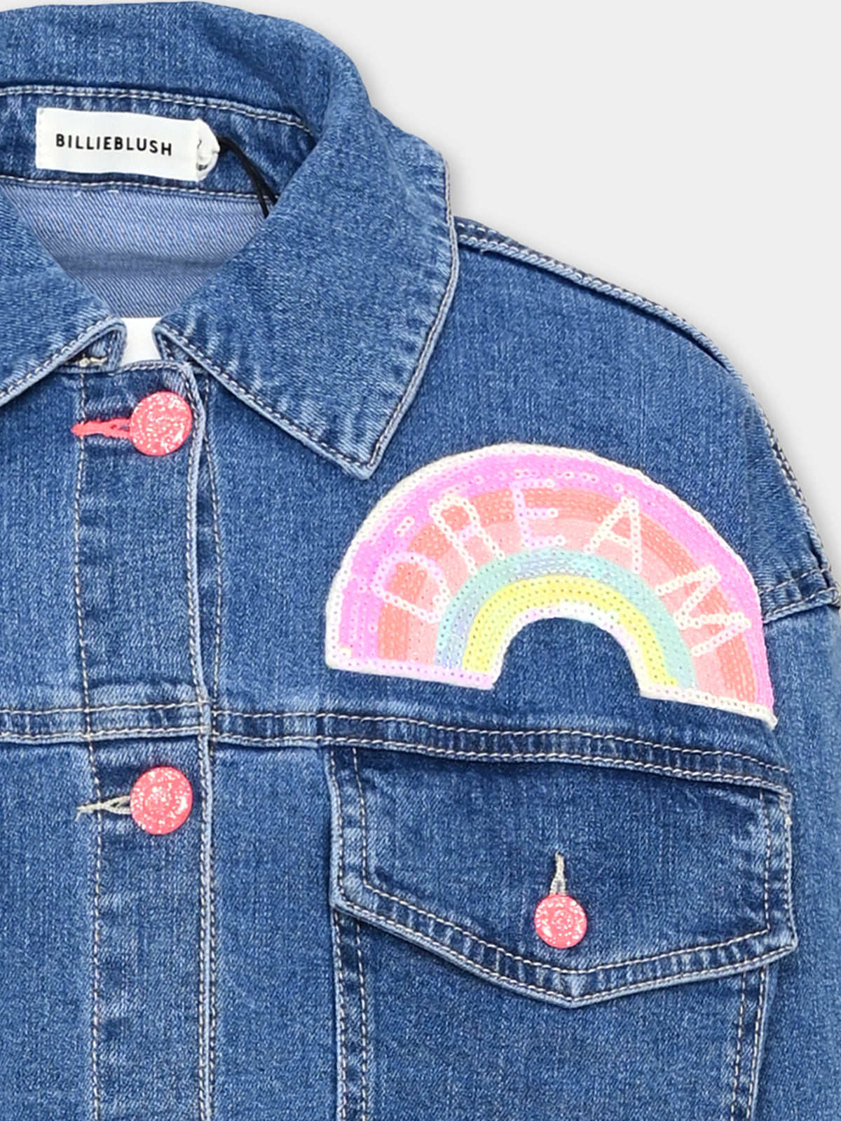 Giubbotto di jeans con unicorno per bambina,Billieblush,U21622 Z13