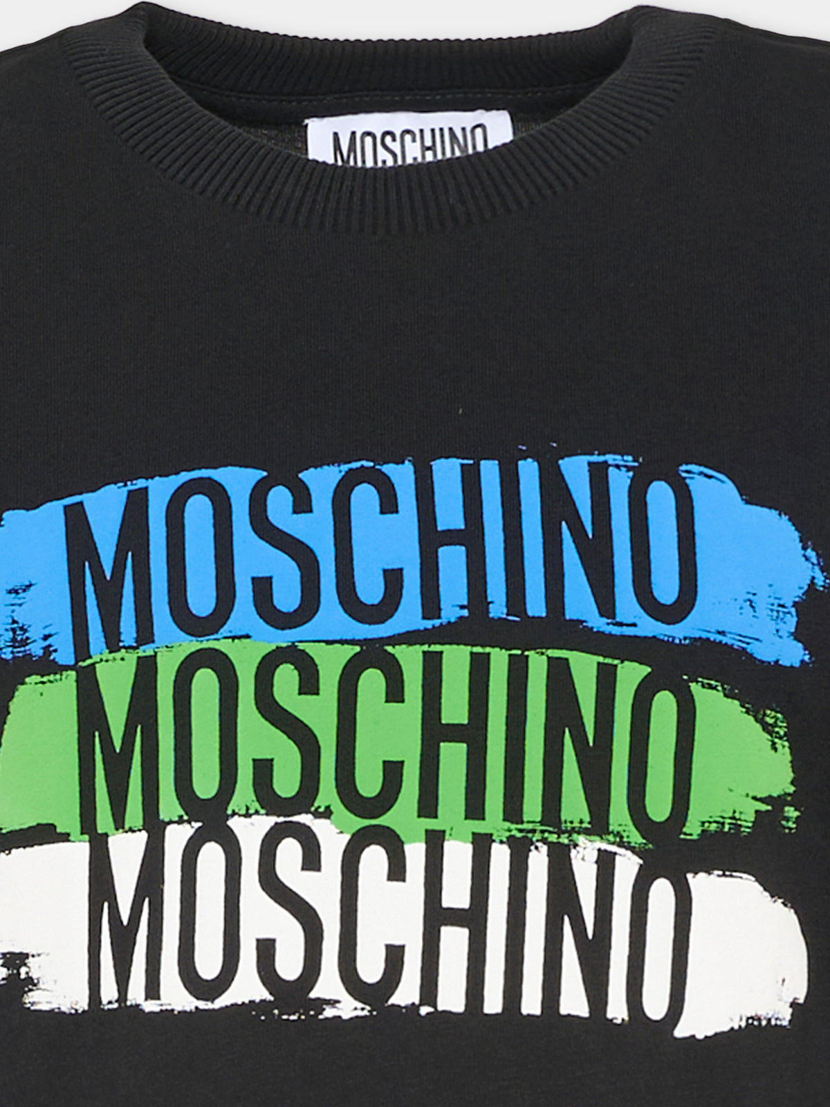 T-shirt nera per bambino con logo,Moschino Kids,HVO00J LAA57 60100
