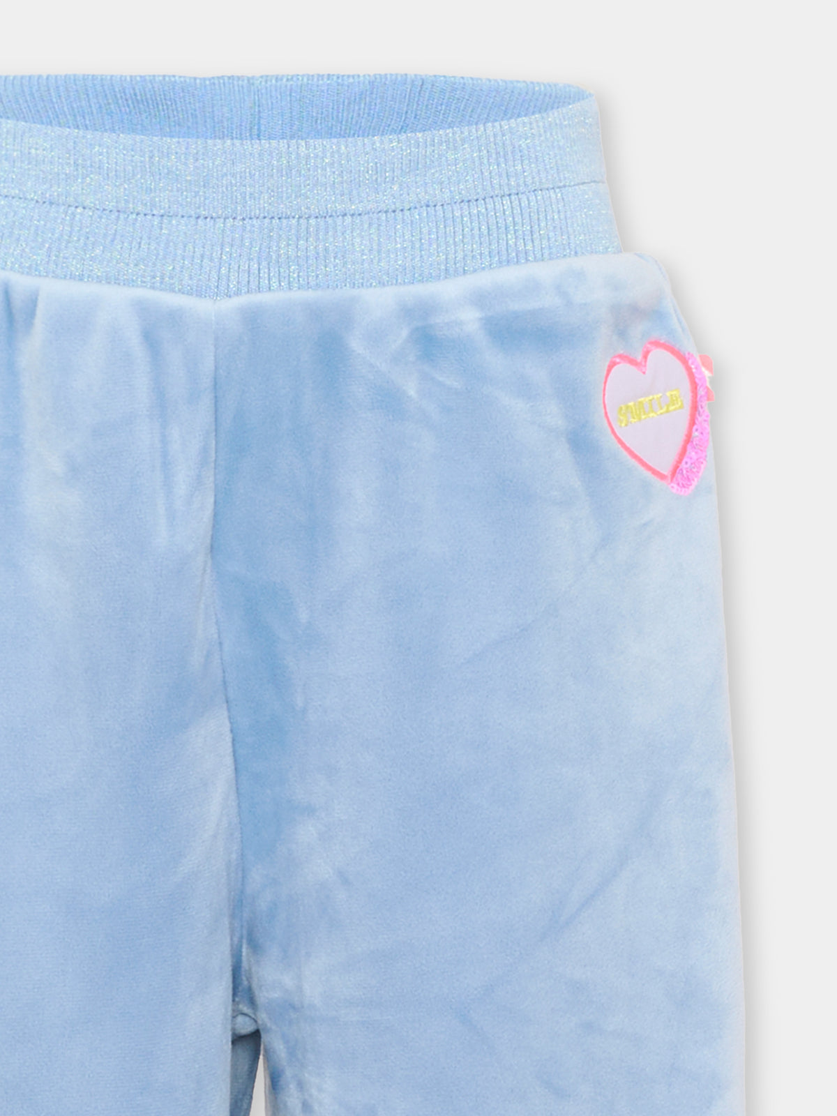 Pantalone azzurro per bambina con cuore,Billieblush,U22426 81U